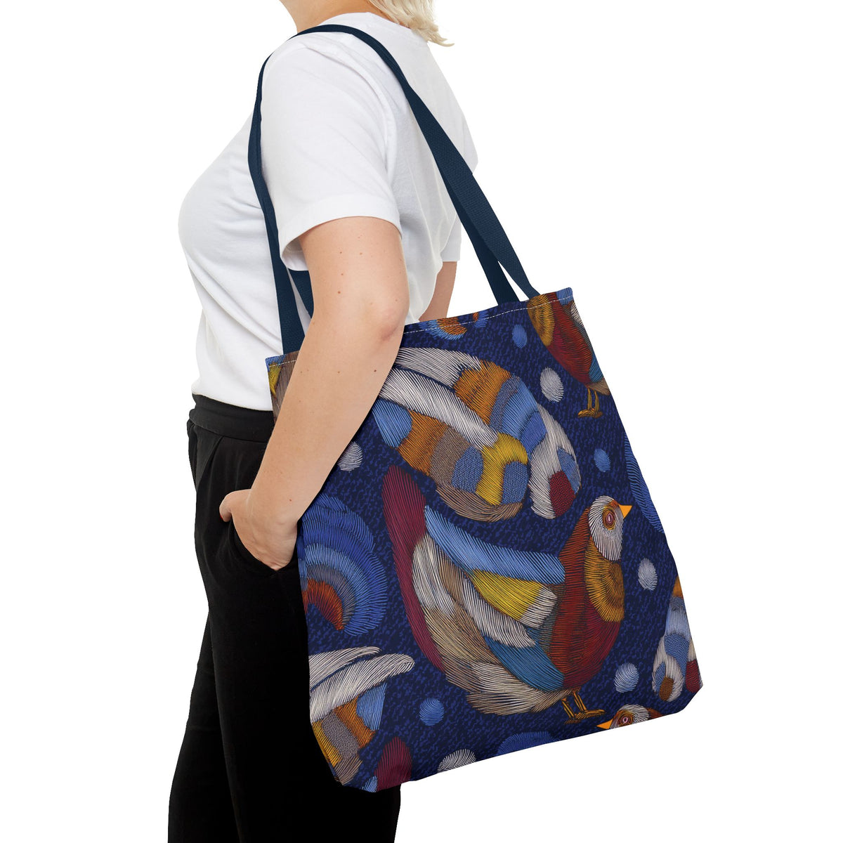 Denim Fabric Imitation Print Unisex Canvas Bag Poly Spun 3 Sizes Tote Bag 194-9
