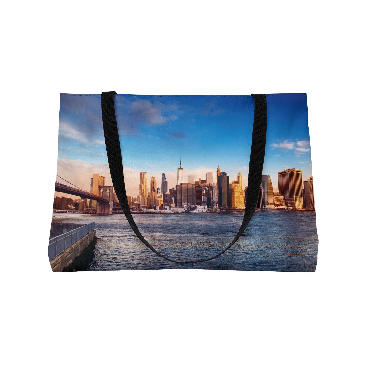 New York Photo Print Bag 100% Spun Poly 24x13 Canvas Art Bag C-07