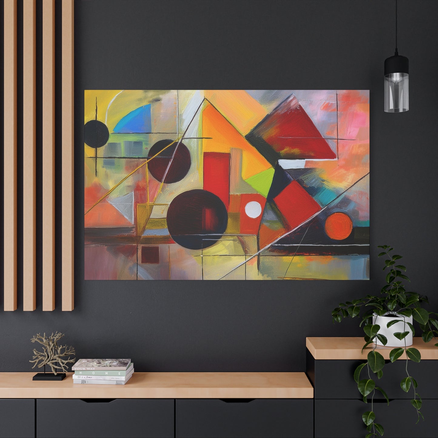 Abstract Oil Painting Print Canvas 24x16, 30x20, 36x24, 48x32, 60x40 Bright Latex Inks, Pine-Wood Inner Frame ABH-75
