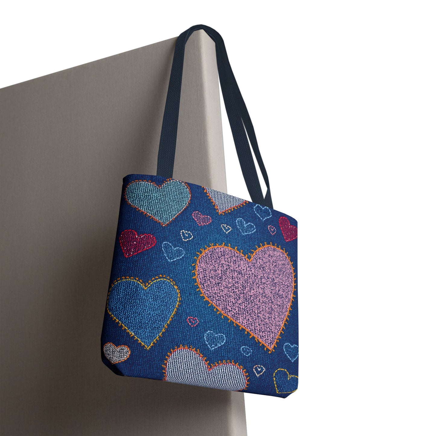 Love Day Graphic Design Denim Fabric Imitation Print Unisex Canvas Bag POLY 3 Sizes Tote Bag 201-27