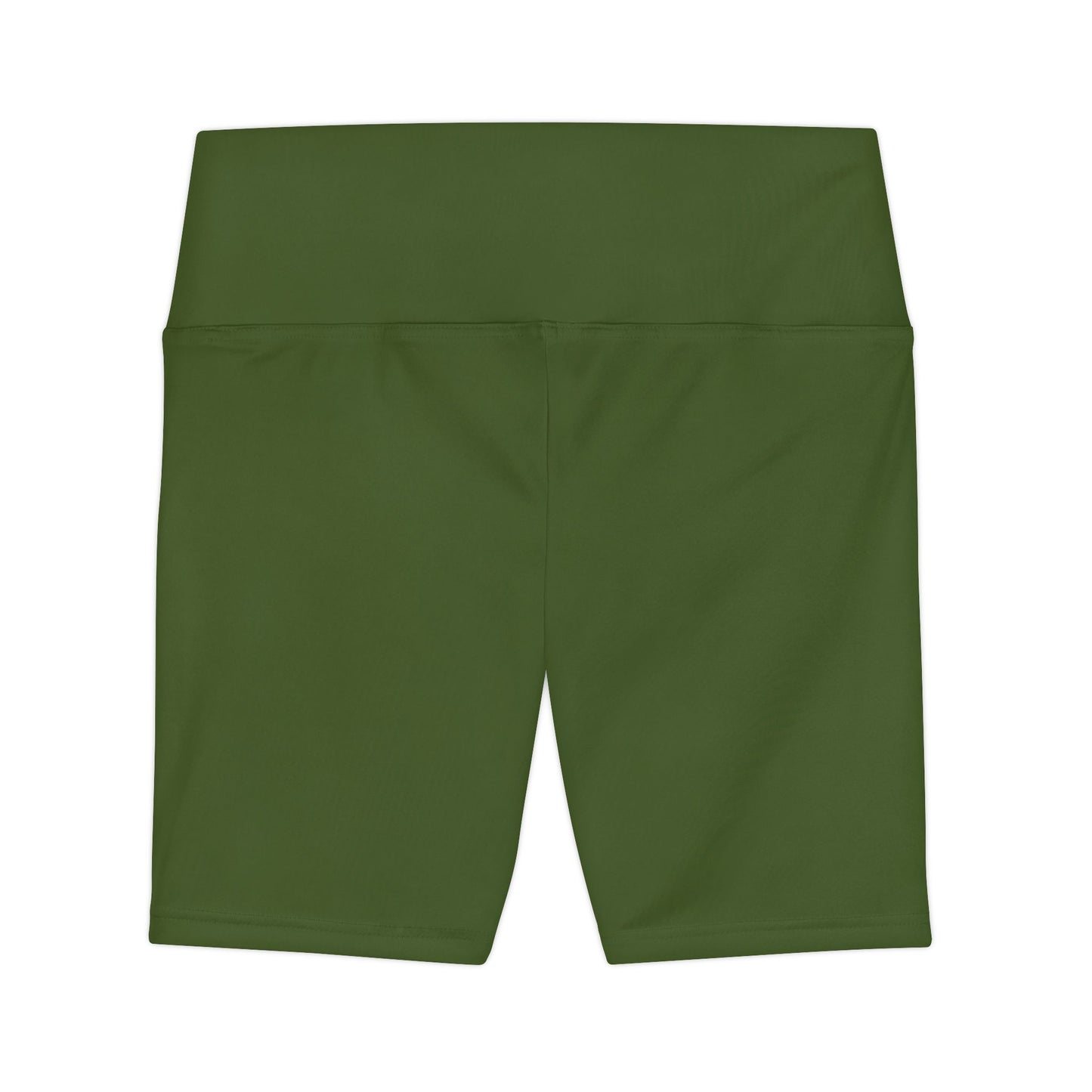 Olive Leaf Green High-Waist Women's Workout Shorts — Stretchy Biker Shorts for Gym & Yoga