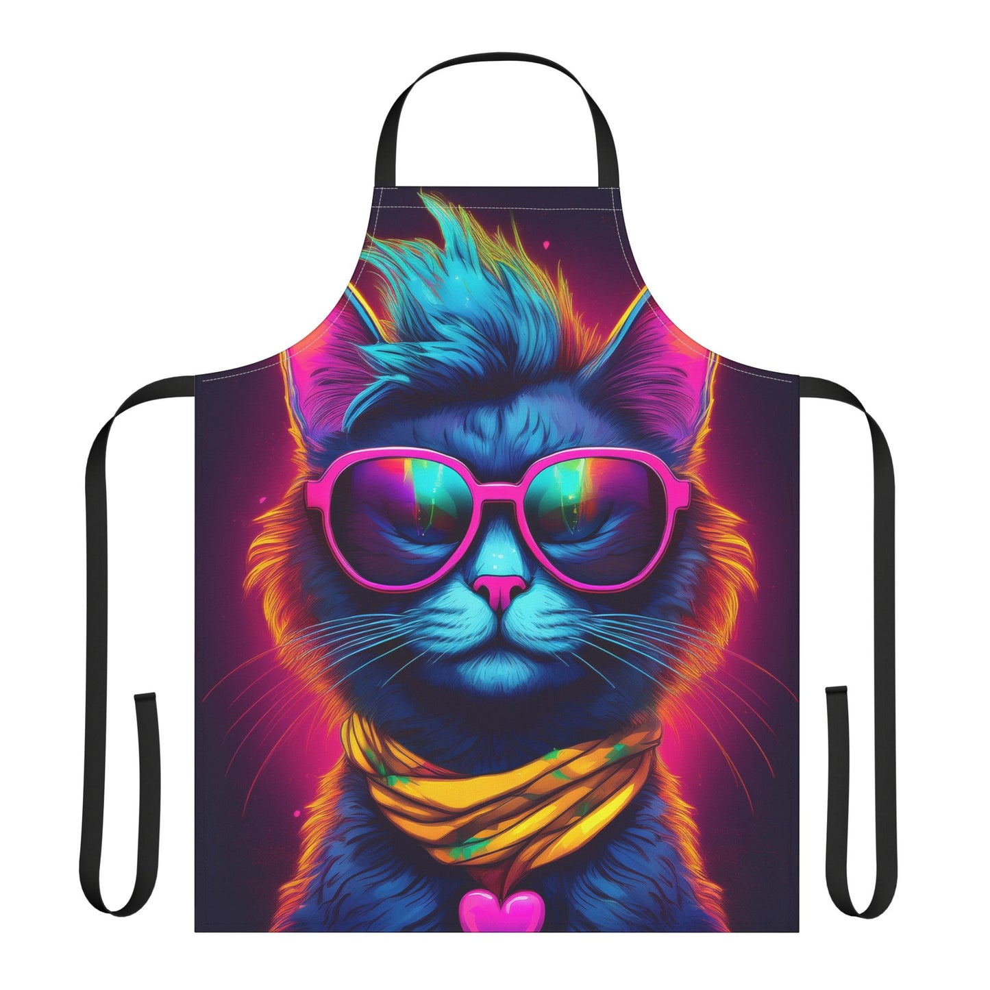 Cat 100% Polyester Stain-resistant 31.5 x 25.6 Art Print Canvas Apron 1