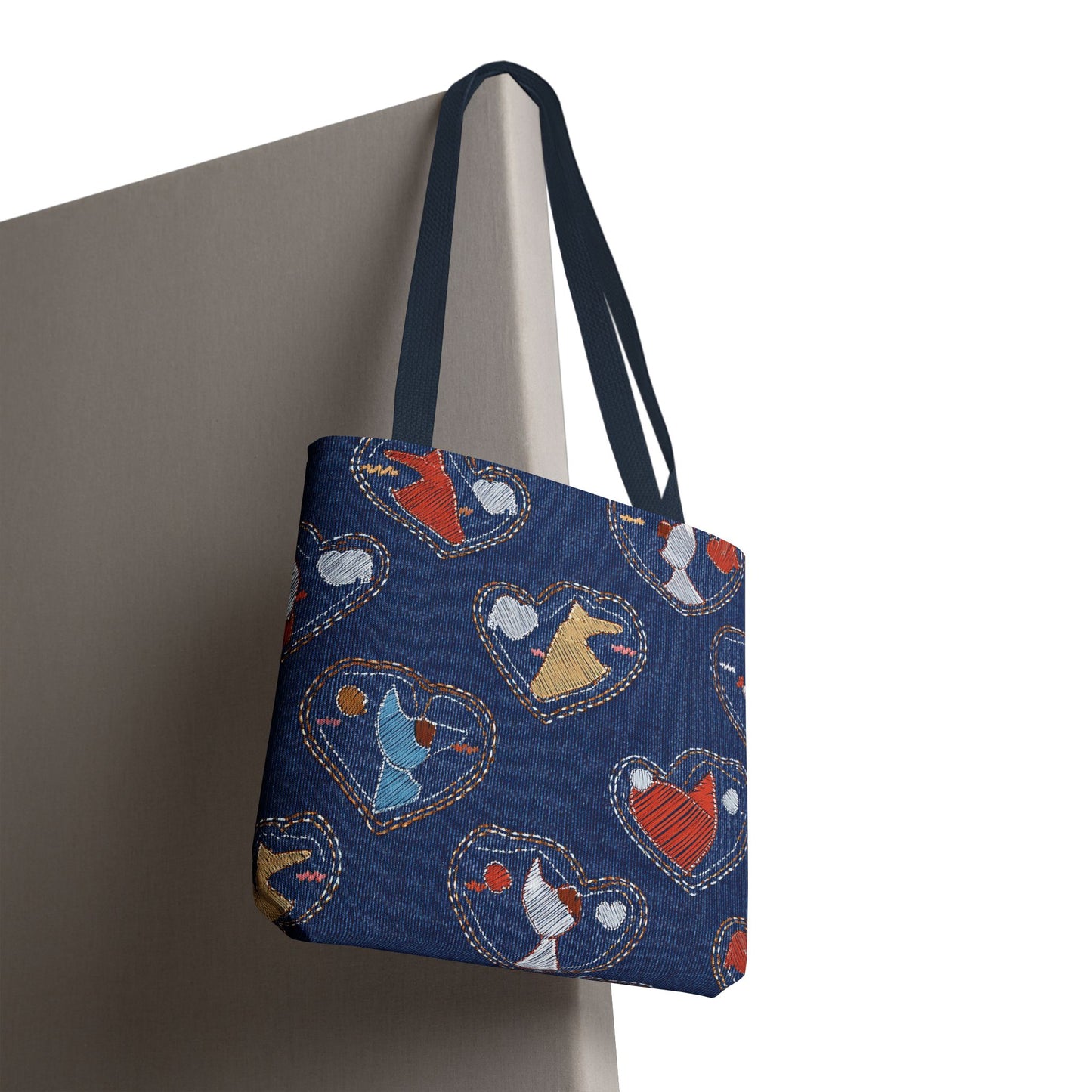 Valentine's Day DENIM PRINT CANVAS BAG HIGH-QUALITY 100% POLY 3 SIZES BAG-201-12