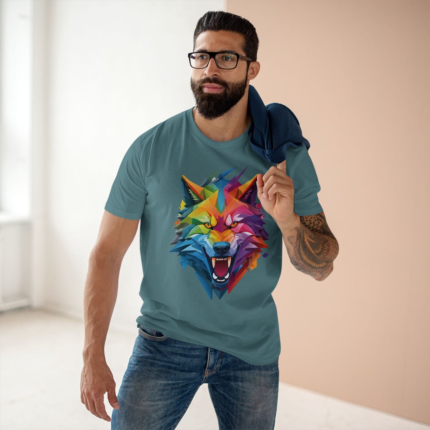 Wolf Graphic Unisex 100 Cotton Staple Tee with Animal Design Artwork 18