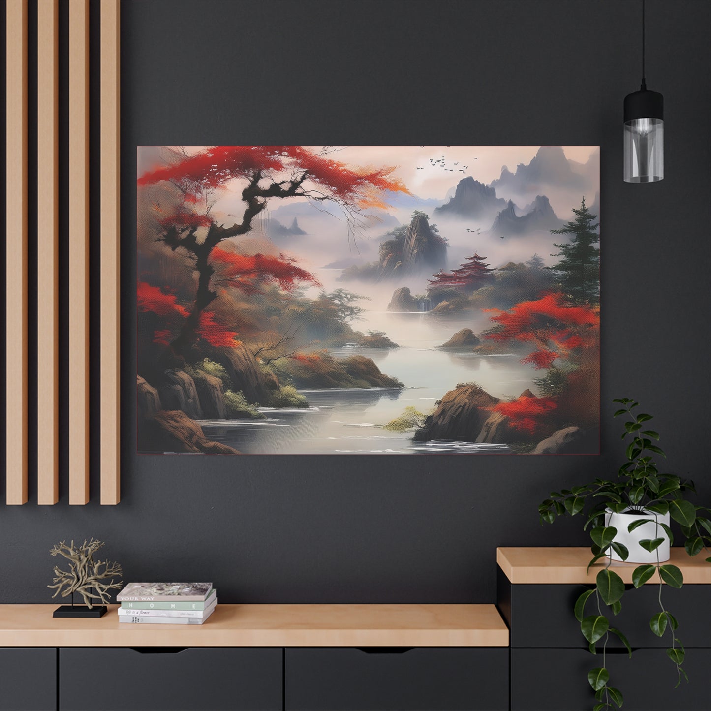 Japanese Painting Print Canvas 24x16, 30x20, 36x24, 48x32, 60x40, Bright Latex Inks Pine-Wood Inner Frame JPN-17