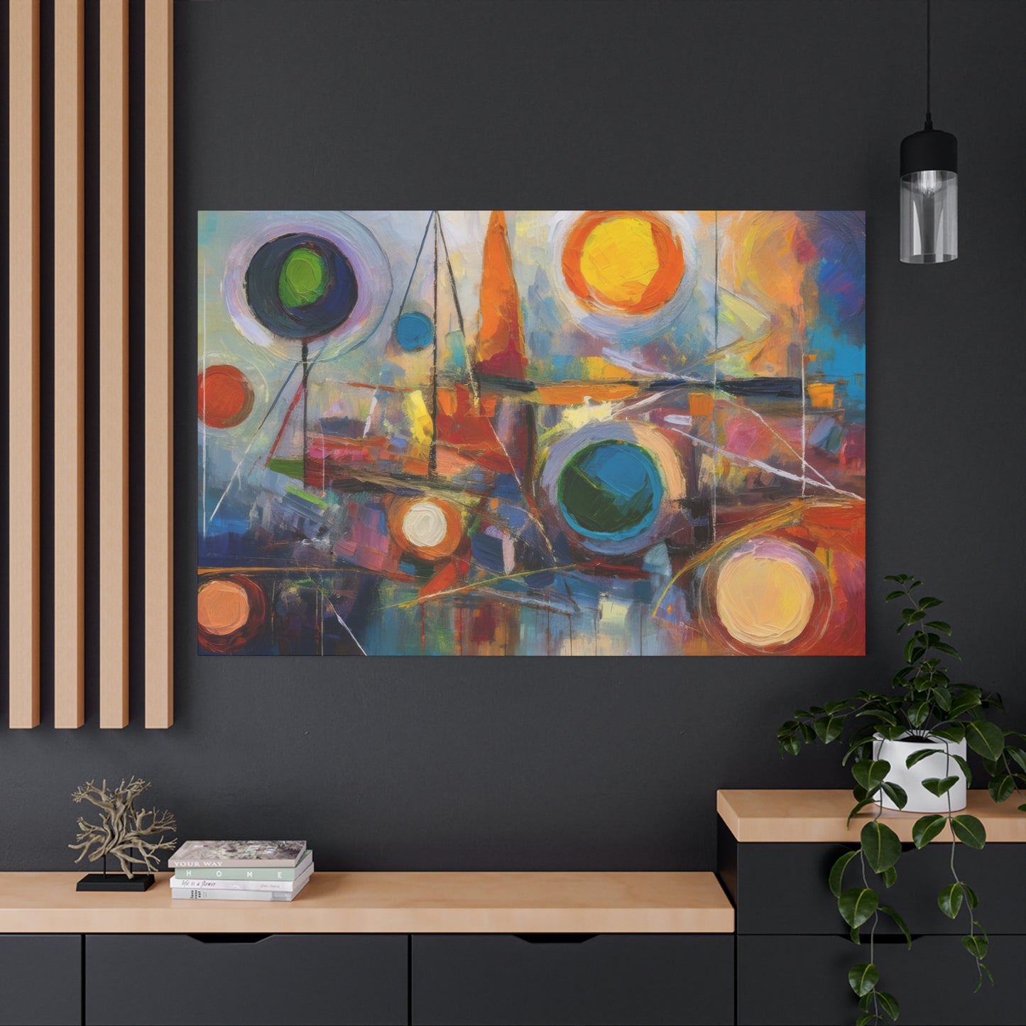Abstract Oil Painting Print Canvas 24x16, 30x20, 36x24, 48x32, 60x40 Bright Latex Inks, Pine-Wood Inner Frame ABH-74