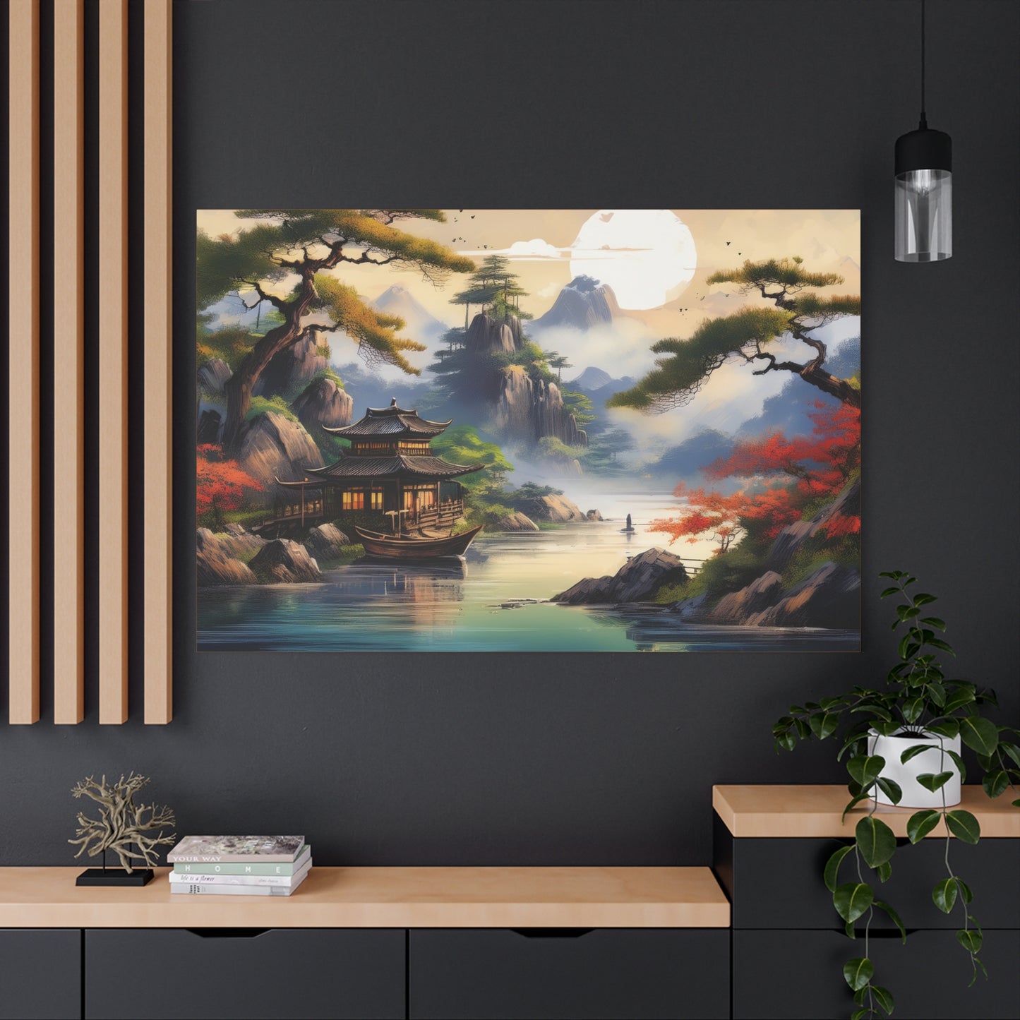 Japanese Painting Print Canvas 24x16, 30x20, 36x24, 48x32, 60x40, Bright Latex Inks Pine-Wood Inner Frame JPN-11