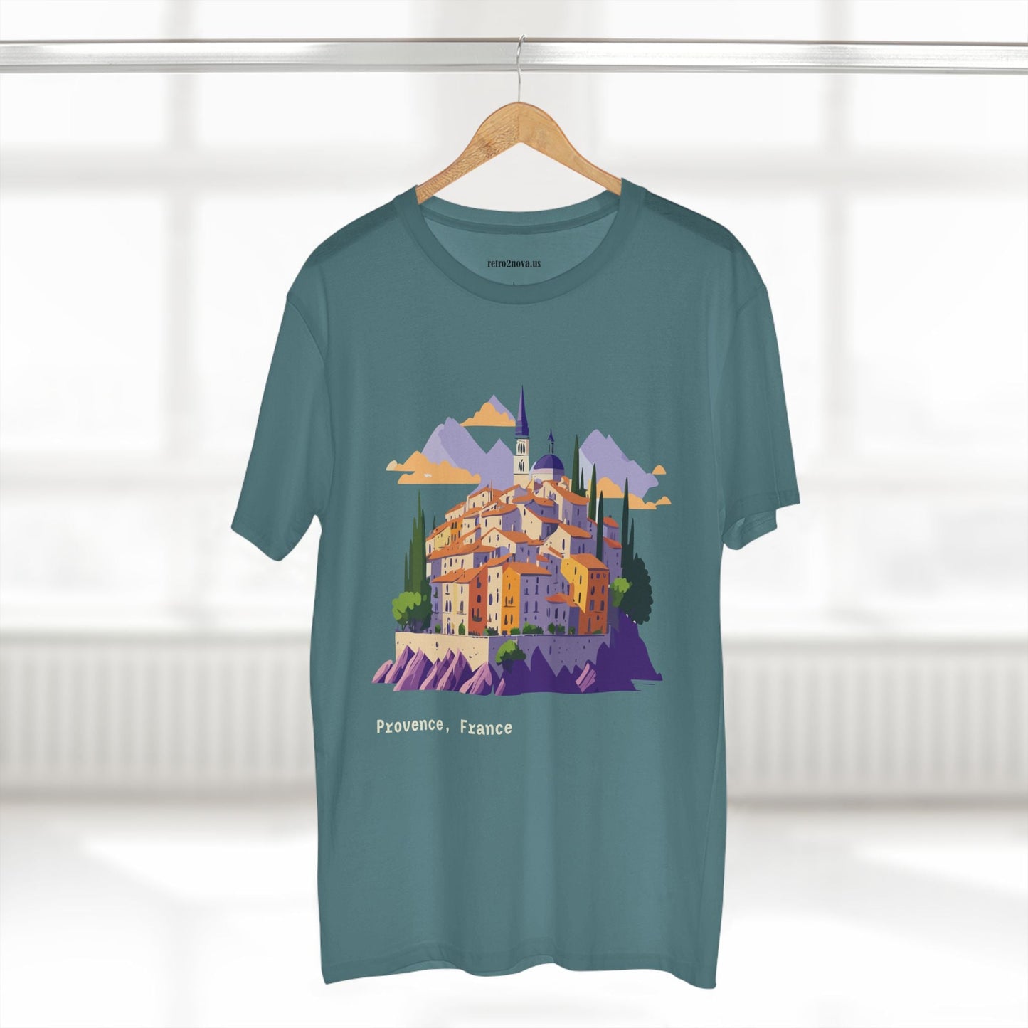 Provence Travel Shirt Unisex Premium Cotton Tee With Original Art By Retro2Nova TT66