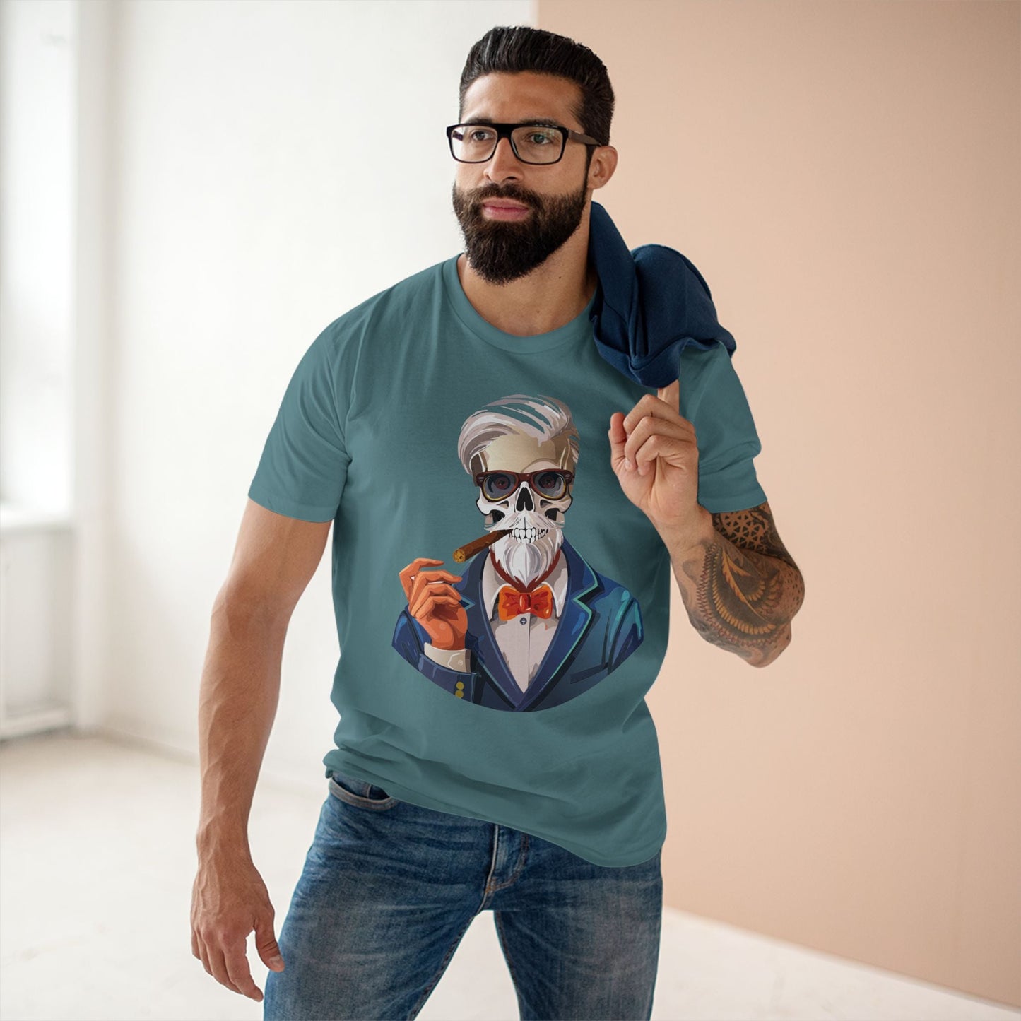 Unisex Skull Shirt Premium Cotton Tee With Original Skeleton Art Design From Retro2Nova Collection
