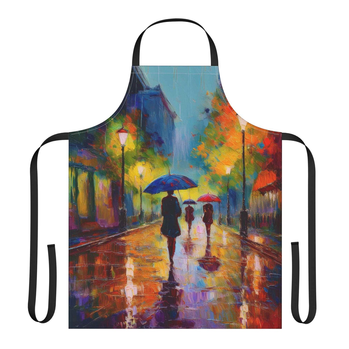 Rainy City 100% Polyester Stain-resistant 31.5 x 25.6 Art Print Canvas Apron 1