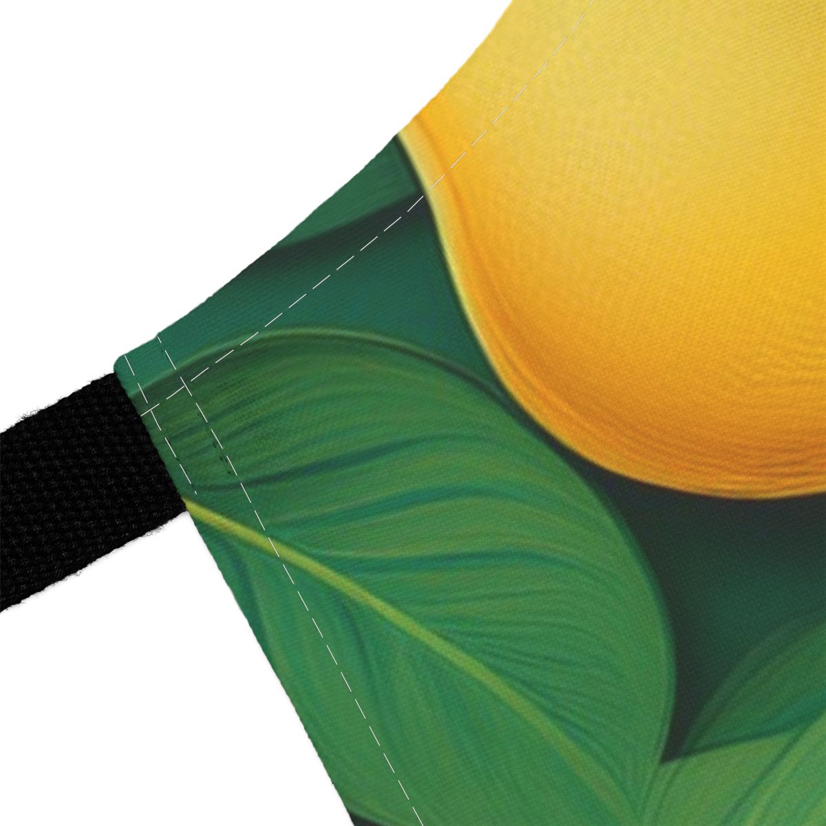 Pears Pattern Kitchen Apron — Bright Yellow Fruit Print Apron with Green Leaves Stain-Resistant - Art Print Canvas Apron