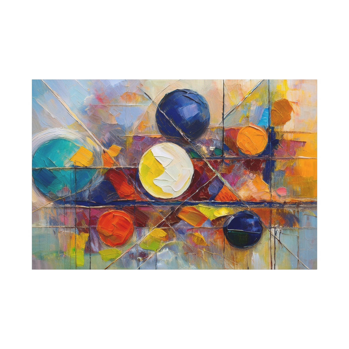Abstract Oil Painting Print Canvas 24x16, 30x20, 36x24, 48x32, 60x40 Bright Latex Inks, Pine-Wood Inner Frame ABH-71