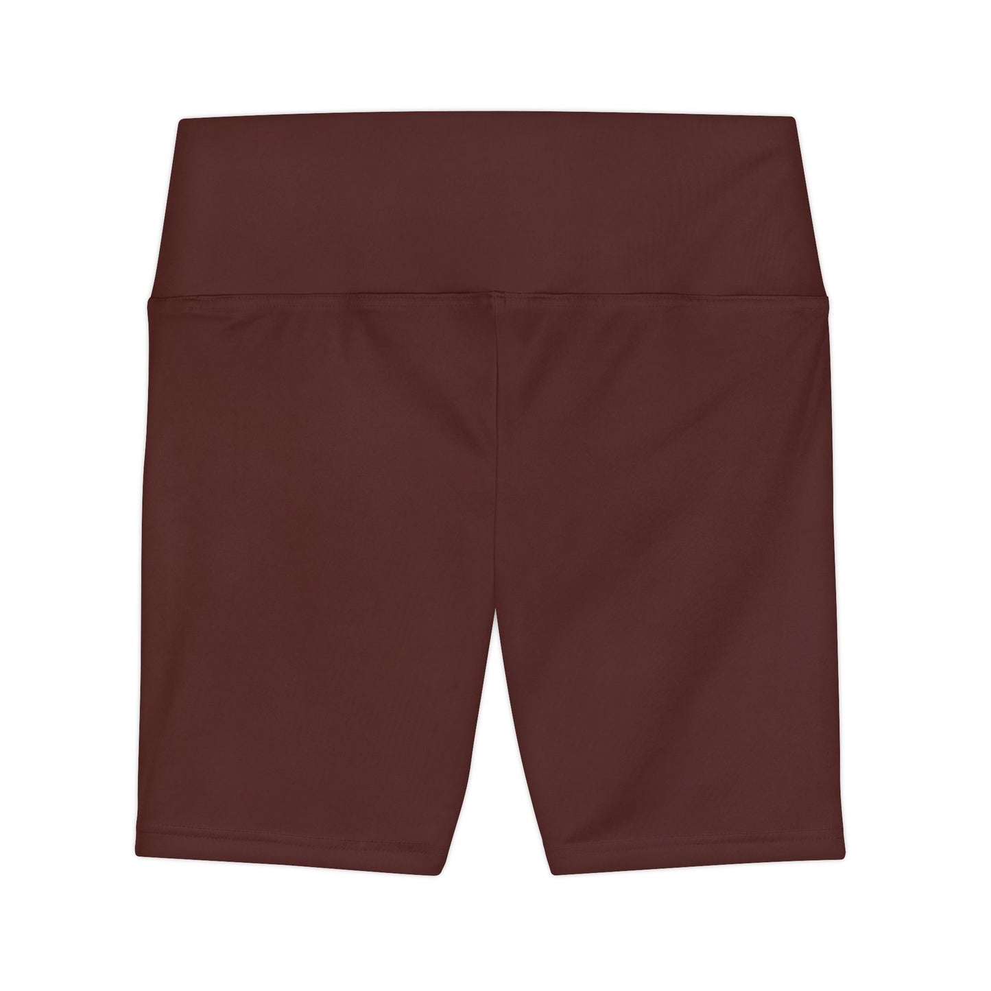 Bordo Espresso Women's High-Waist Workout Shorts — Solid Burgundy Active Biker Shorts