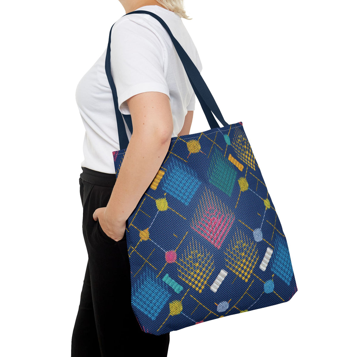 Diwali Graphic Denim Fabric Imitation Print Unisex Canvas Bag Poly Spun 3 Sizes Tote Bag 205-11