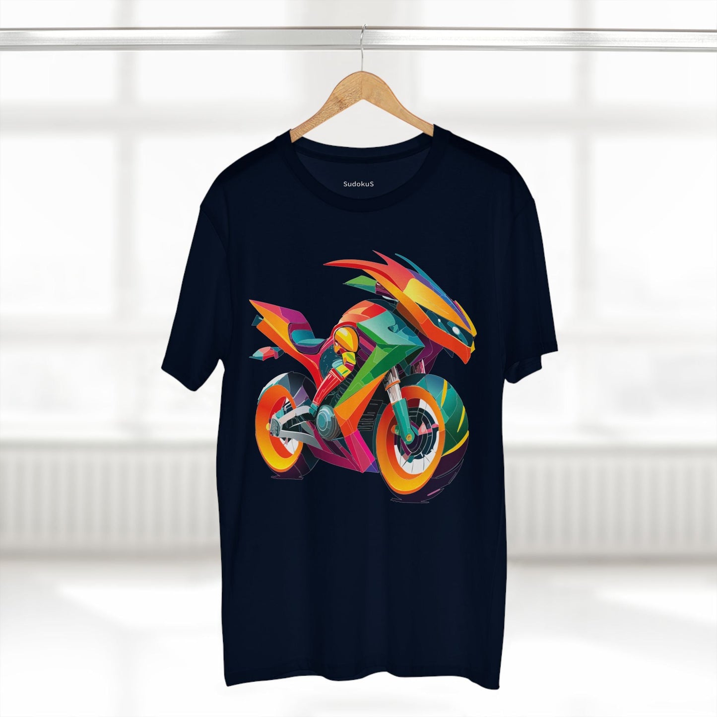 Moto Bike Graphic Unisex 100 Cotton Staple Tee 9
