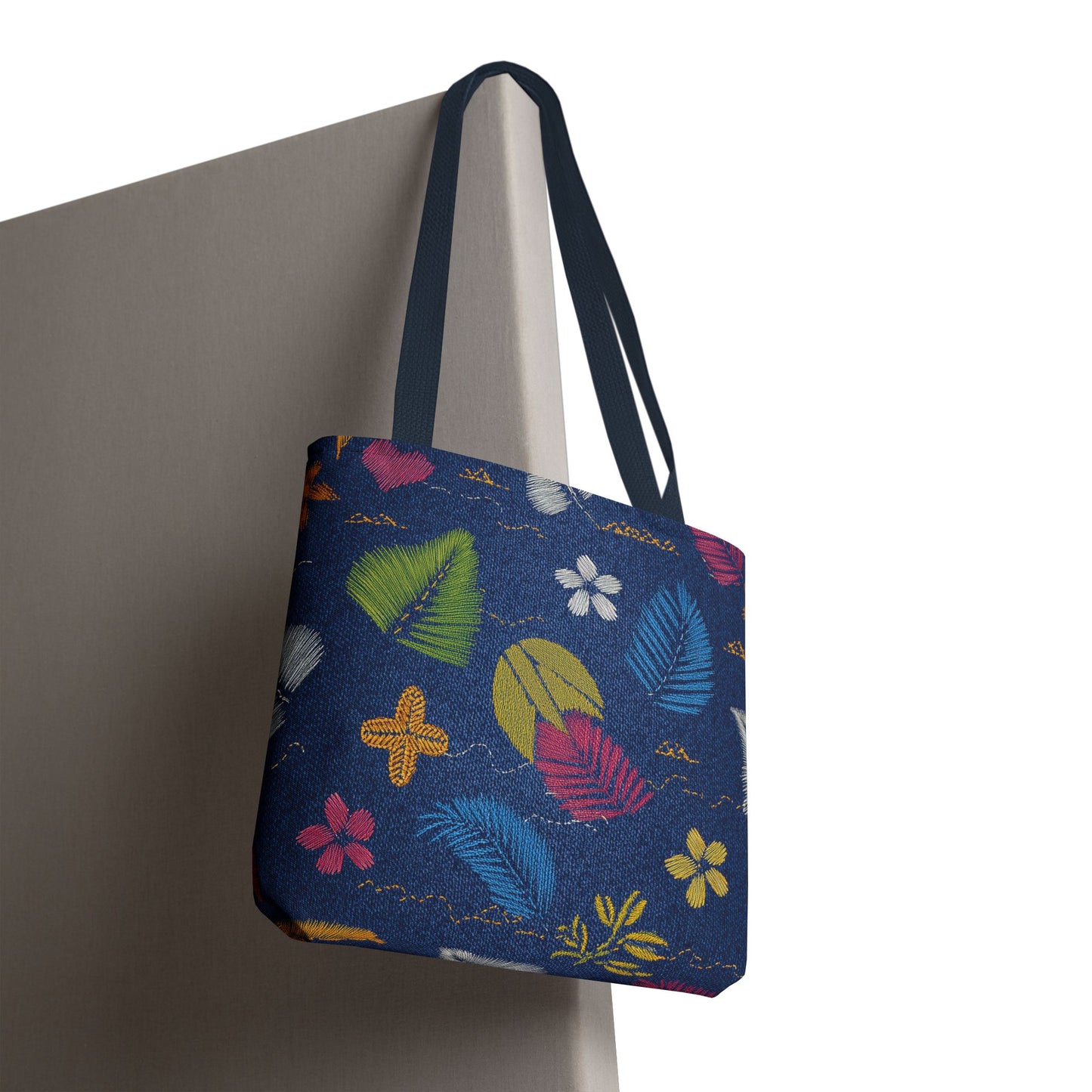Denim Fabric Imitation Print Unisex Canvas Bag Poly Spun 3 Sizes Tote Bag 182-10