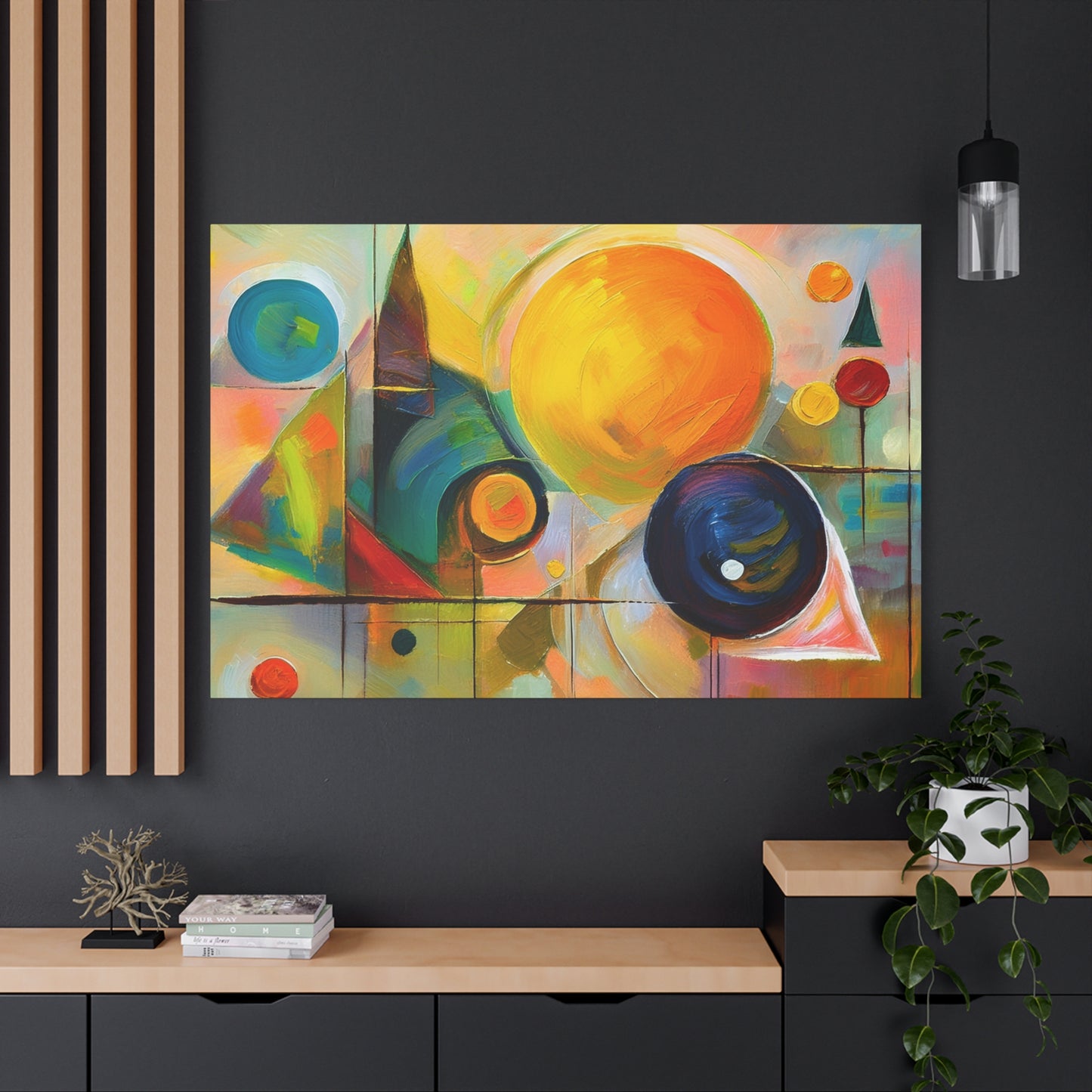 Abstract Oil Painting Print Canvas 24x16, 30x20, 36x24, 48x32, 60x40 Bright Latex Inks, Pine-Wood Inner Frame ABH-76