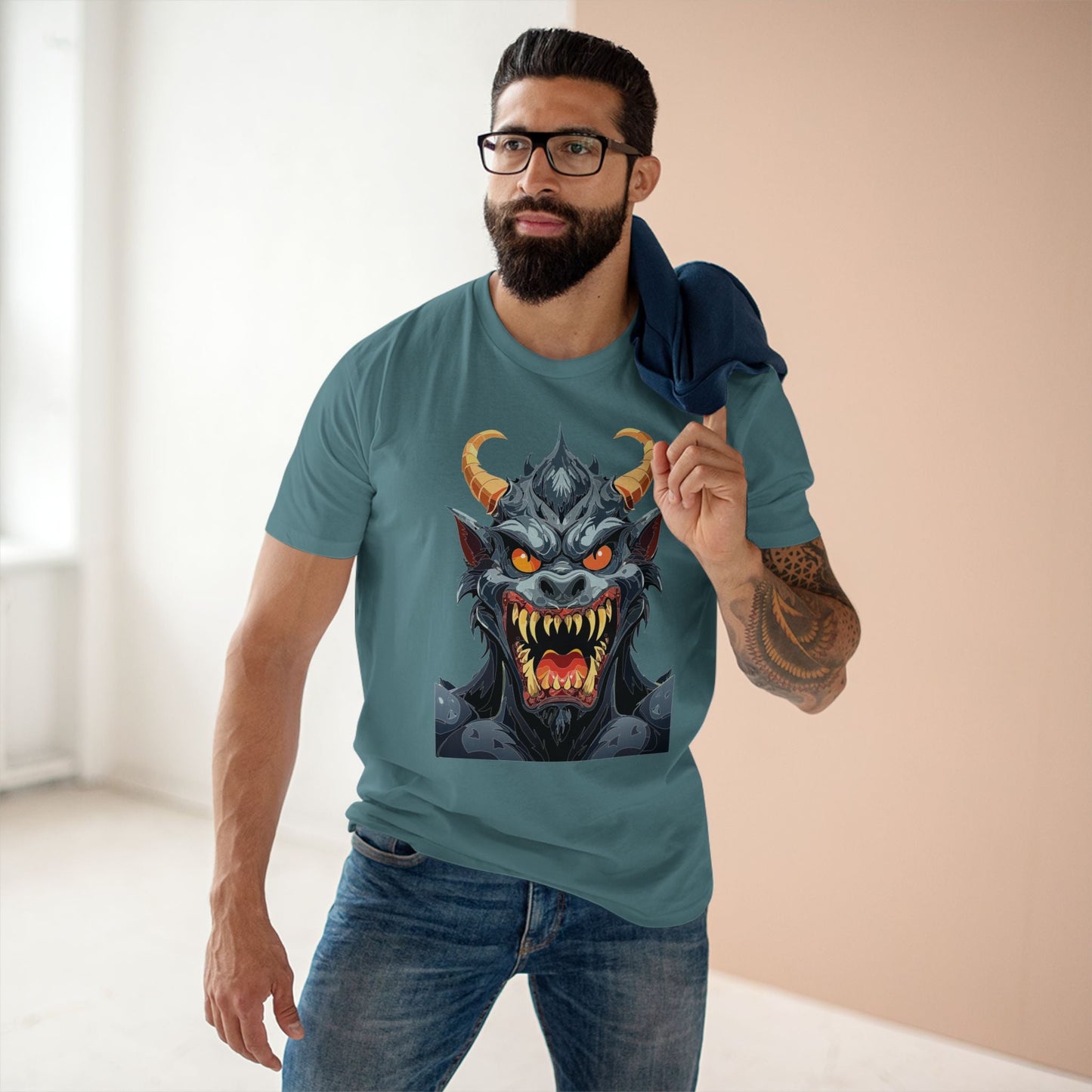 Cartoon Monsters Graphic Unisex 100 Cotton Staple Tee 3