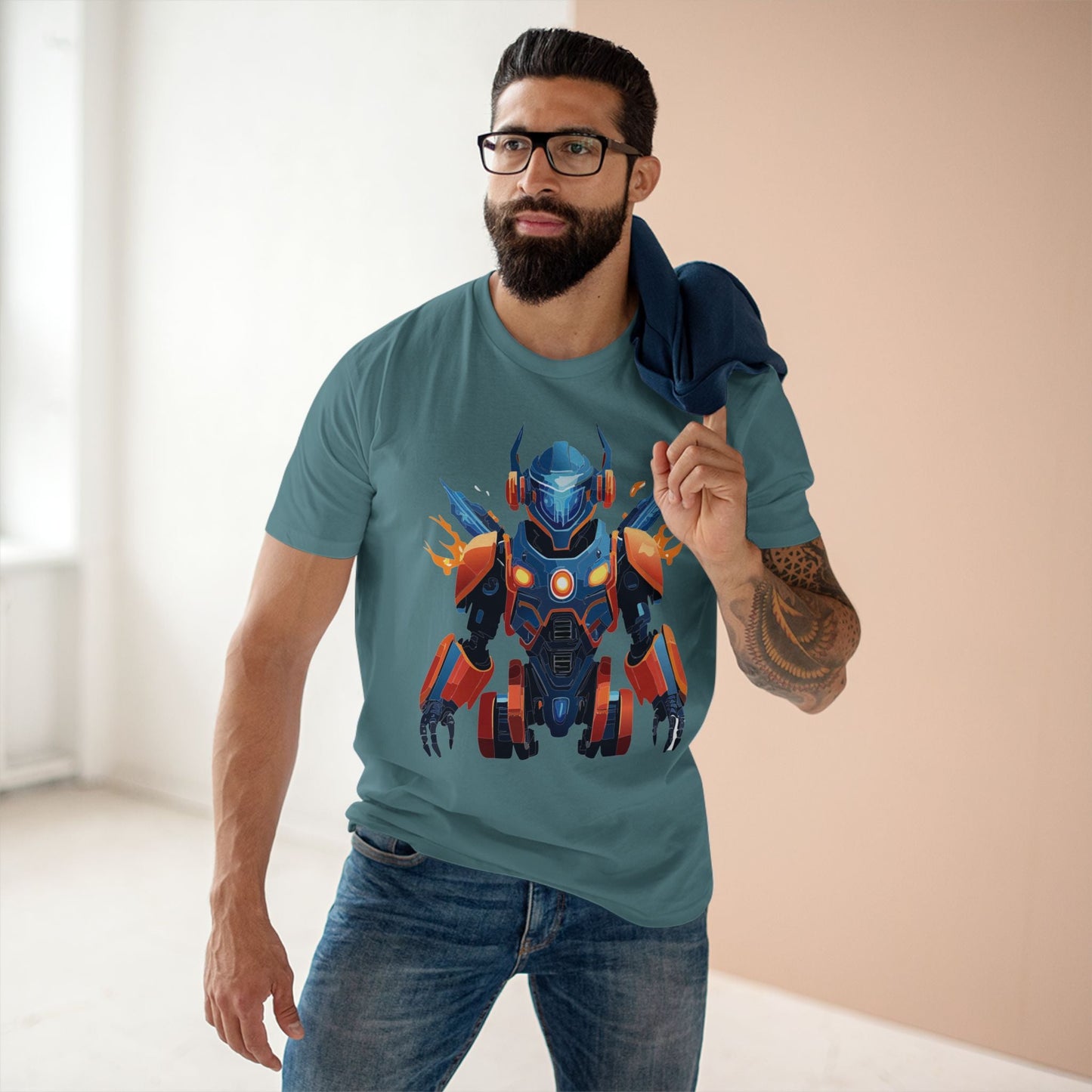 Cyborg Robot Graphic Unisex 100 Cotton Staple Tee 4