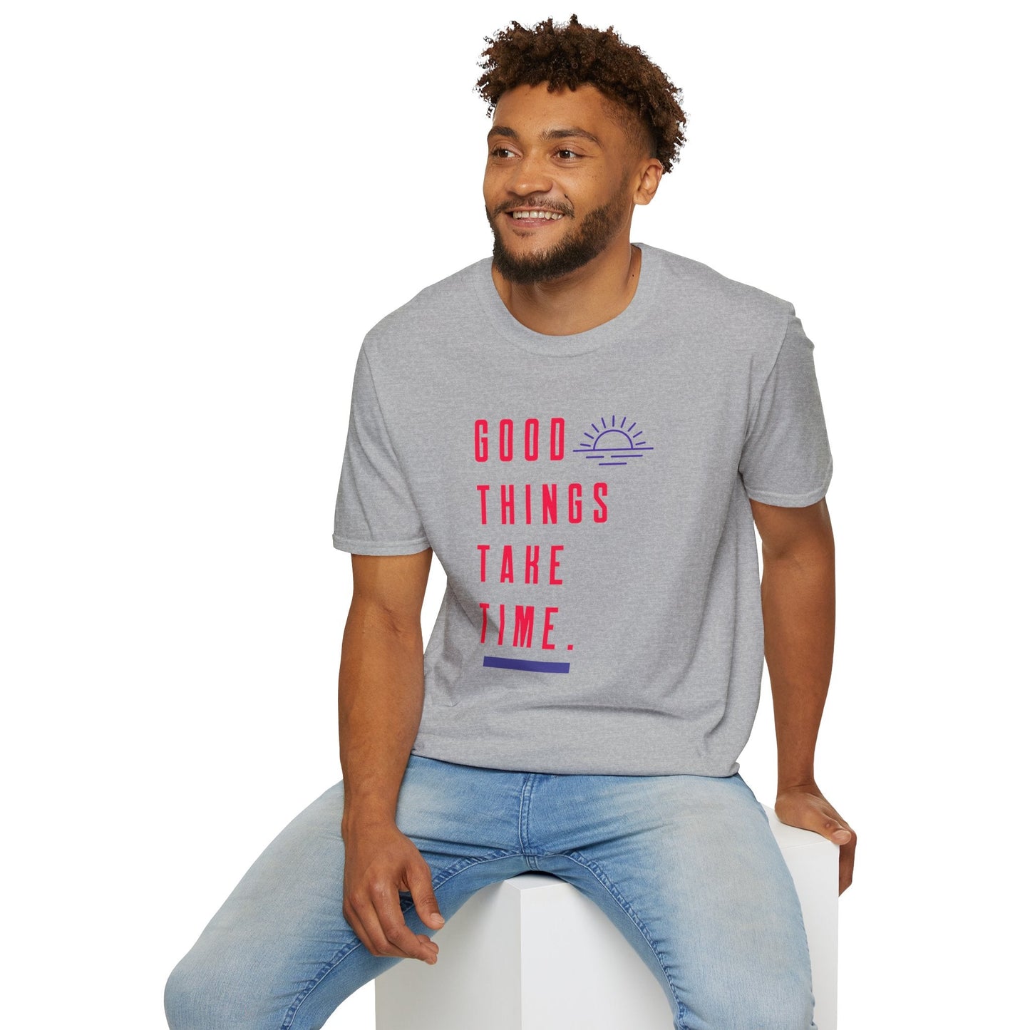 Positive Slogan T Shirt Unisex Gildan Softstyle 64000 Ring Spun Cotton Tee With Positive Words