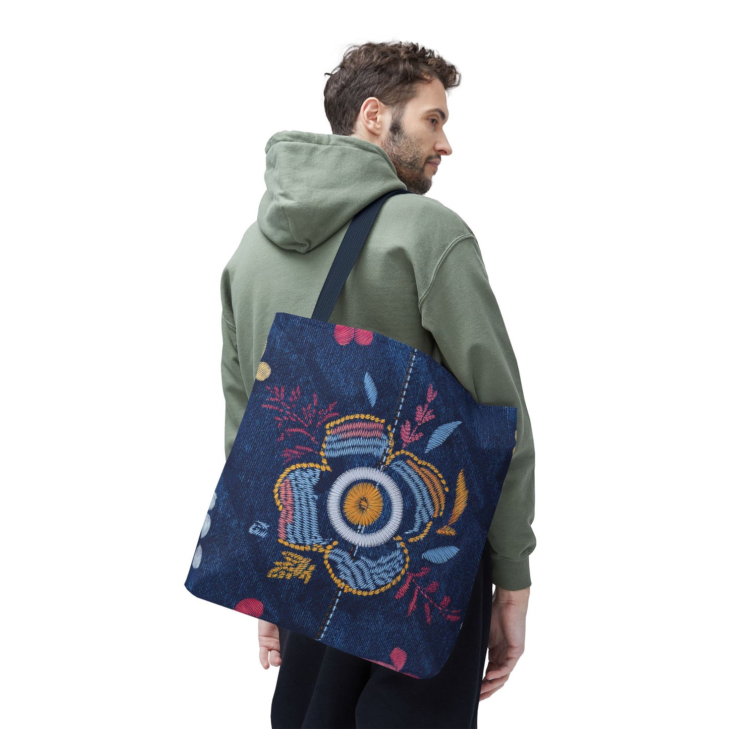 Denim Fabric Imitation Print Unisex Canvas Bag Poly Spun 3 Sizes Tote Bag 159-9