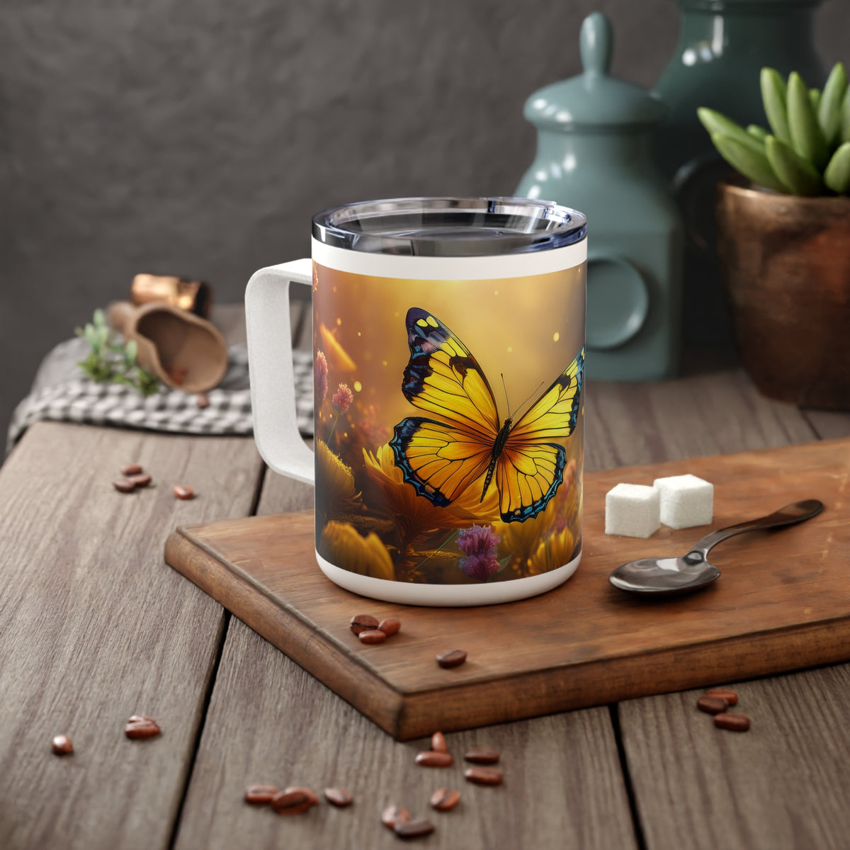 30 Art Design Insulated Coffee Mug Clear Lid 10oz Insulated Coffee Mug 10oz