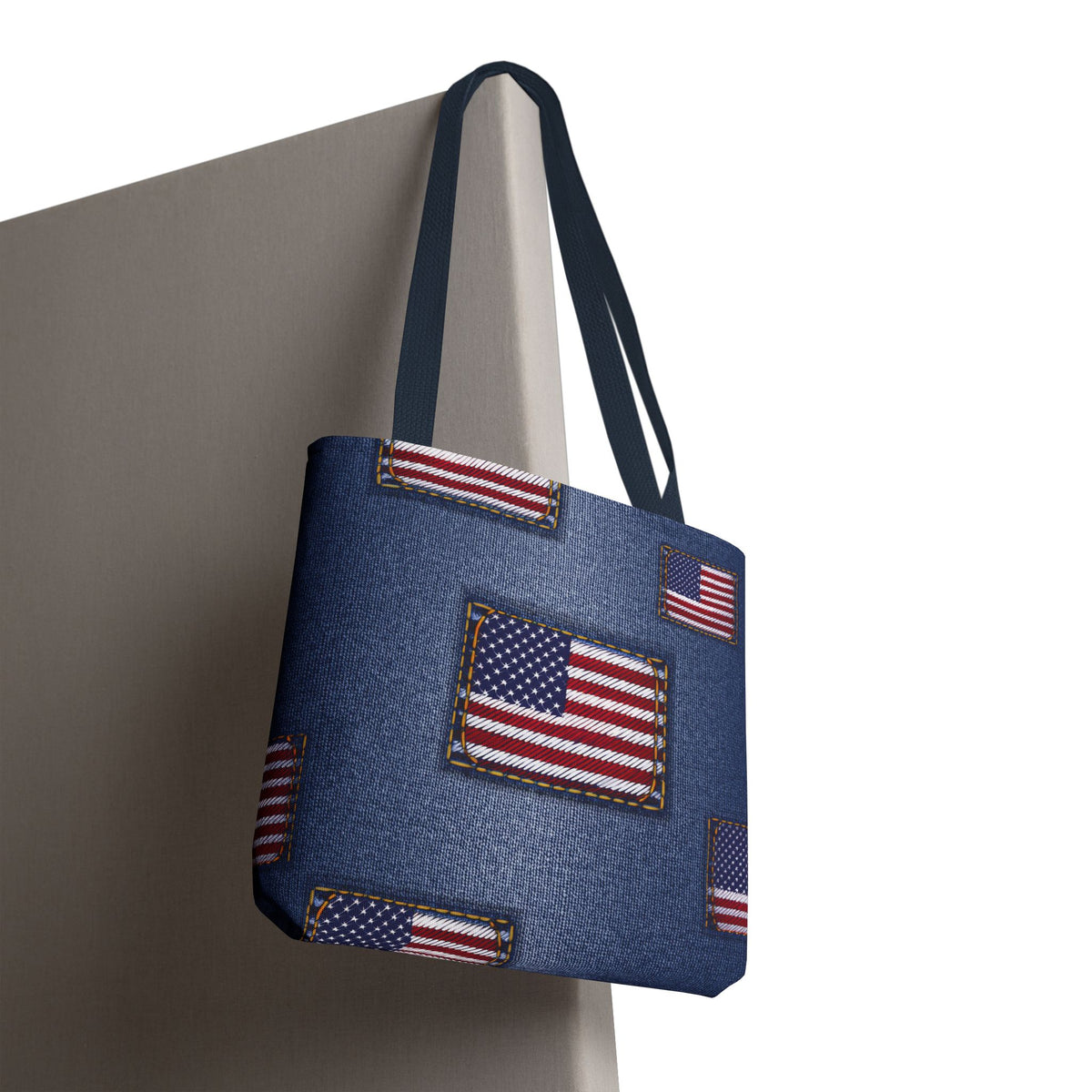 4th of July Graphic Denim Fabric Imitation Print Unisex Canvas Bag Poly Spun 3 Sizes Tote Bag 200-14