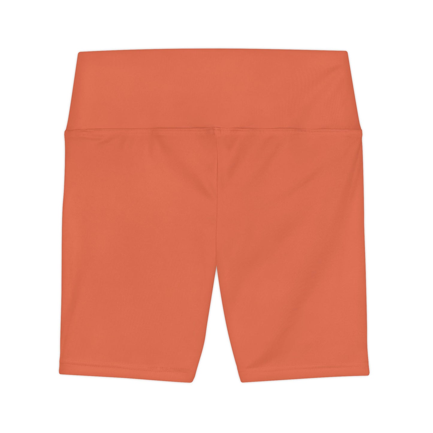 Burnt Orange Coral High-Waist Women's Workout Shorts — Seamless Active Bike Shorts for Gym & Yoga