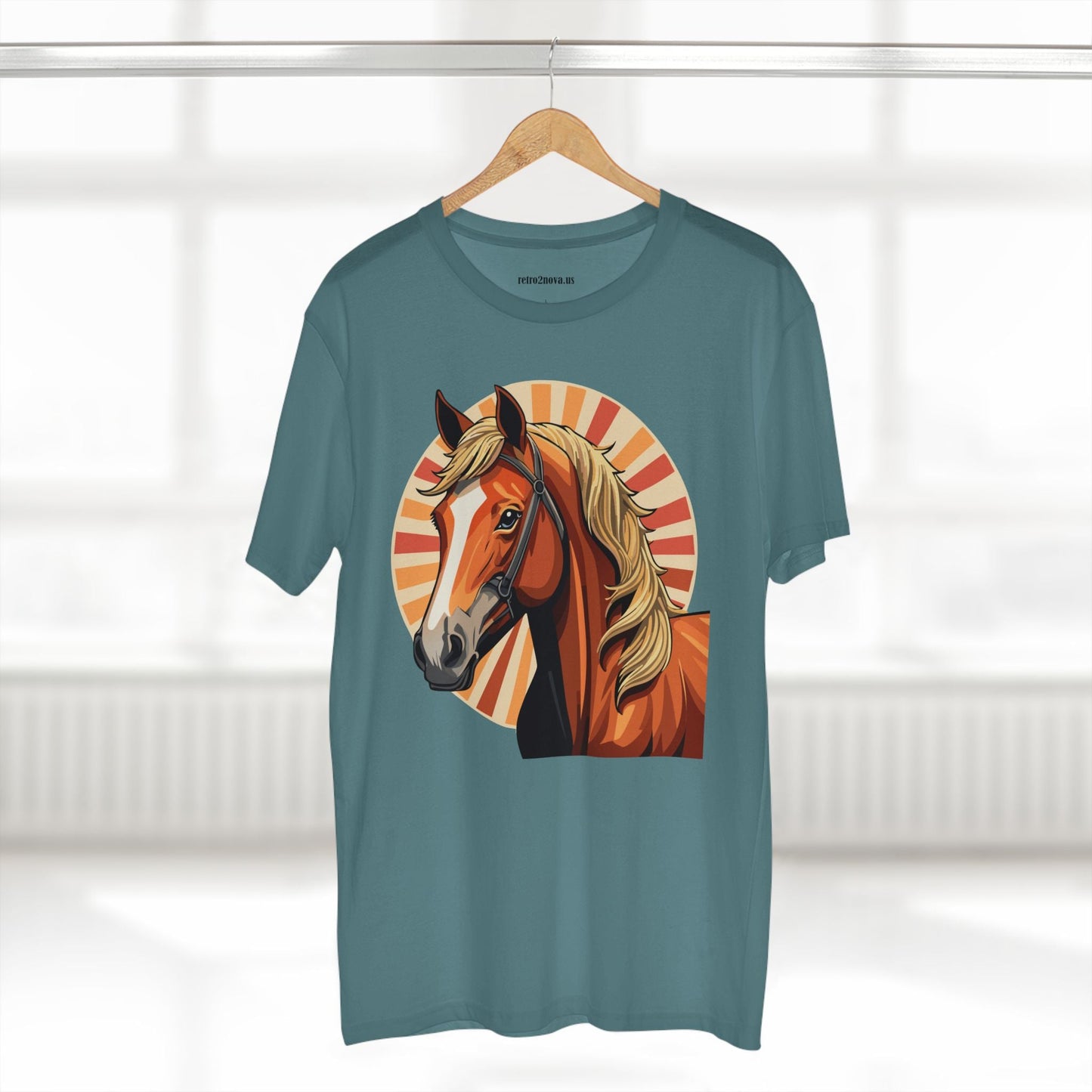 Unisex Premium Cotton Art Tee Featuring Horse Illustration Retro2Nova Animals Shirt Collection For All Seasons