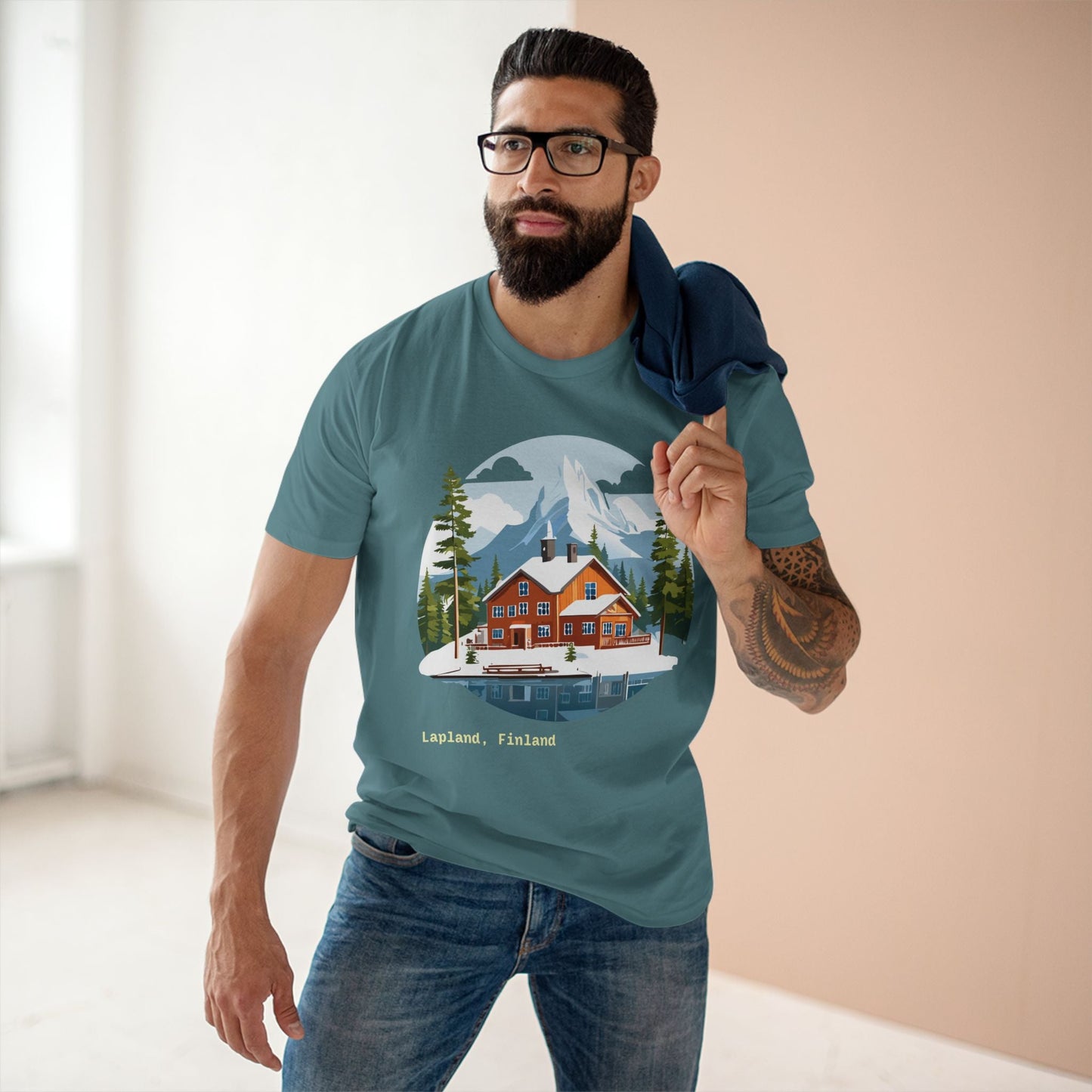 Lapland Travel Shirt TT 58 Unisex Premium Cotton Tee With Original Art Design From Retro2Nova