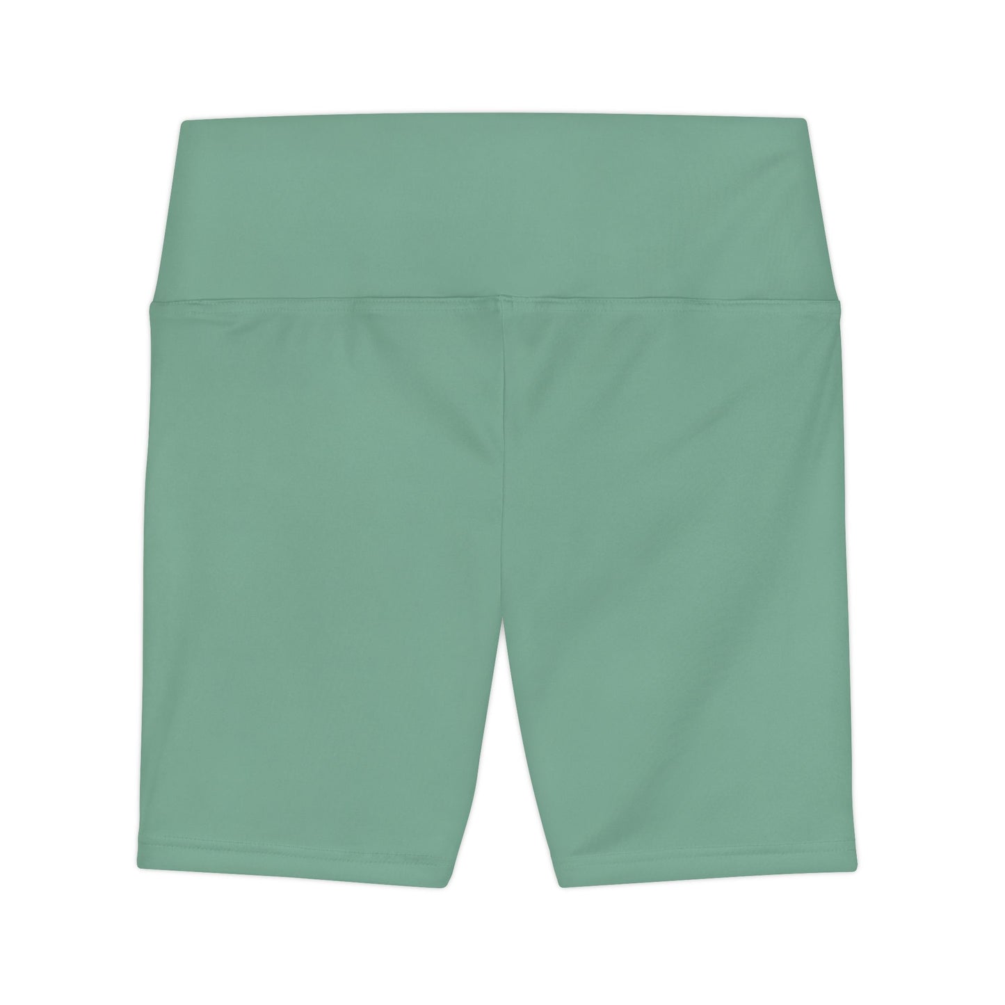 Muted Teal Women's Workout Shorts — High-Waist Performance Biker Shorts (Seafoam)