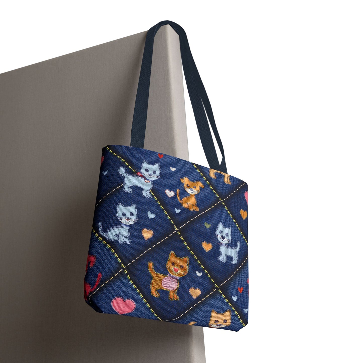 Love Day Graphic Design Denim Fabric Imitation Print Unisex Canvas Bag POLY 3 Sizes Tote Bag 201-2
