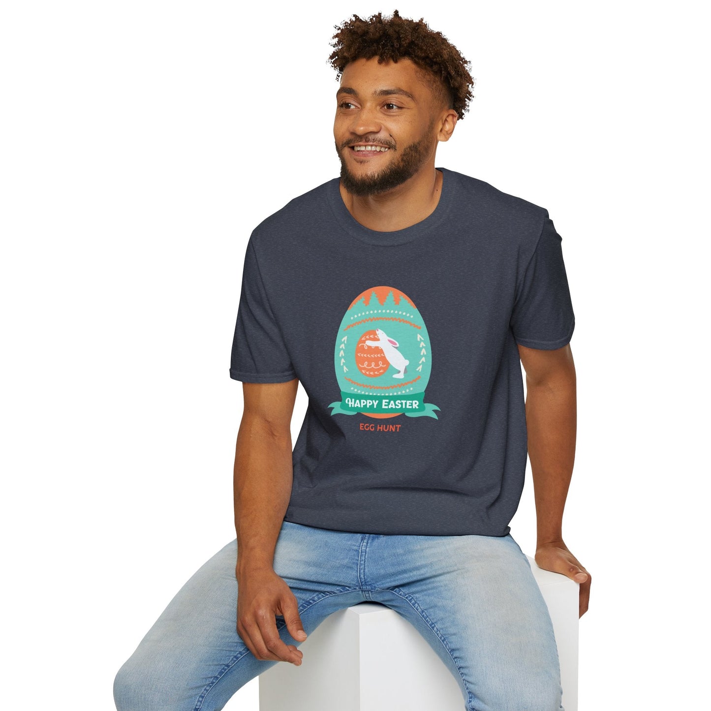Easter Egg T Shirt Unisex Softstyle Tee With Easter Signature Design 100 Percent Ring Spun Cotton