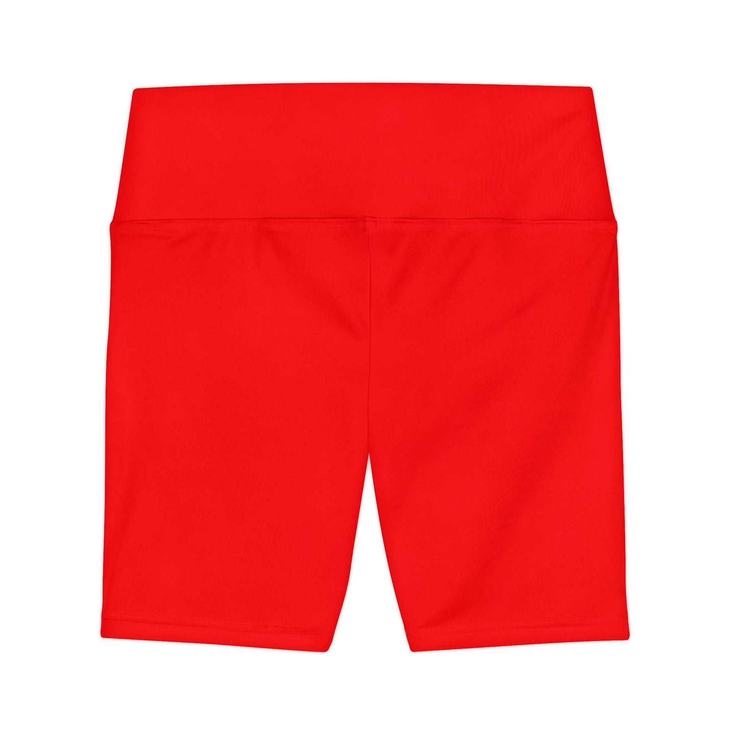 Pure Red High-Waist Workout Shorts — Women's Athletic Biker Shorts for Gym, Yoga & Running