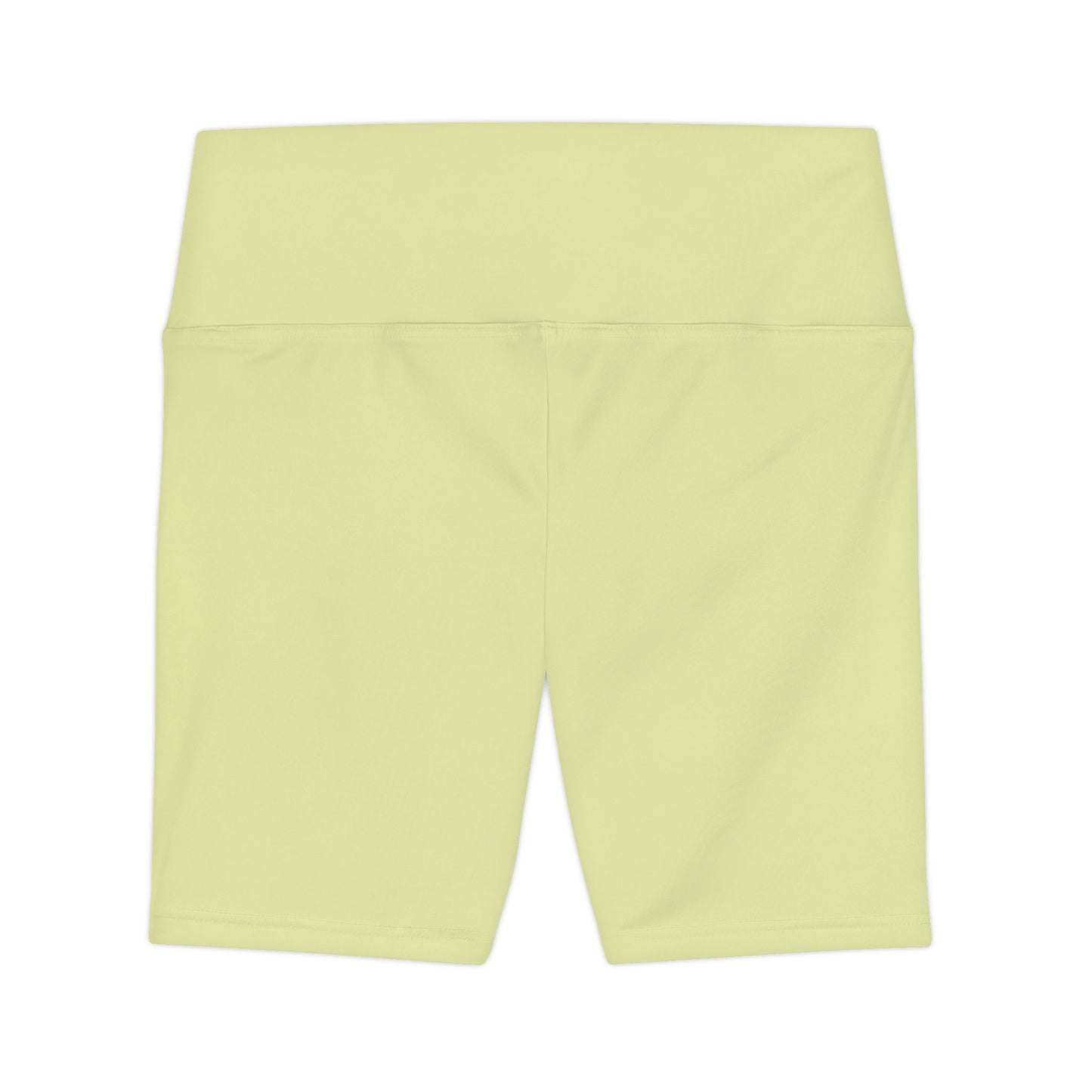 Spring Yellow Women's Workout Shorts - Pastel Yellow High-Waist Bike Shorts for Exercise & Everyday Wear