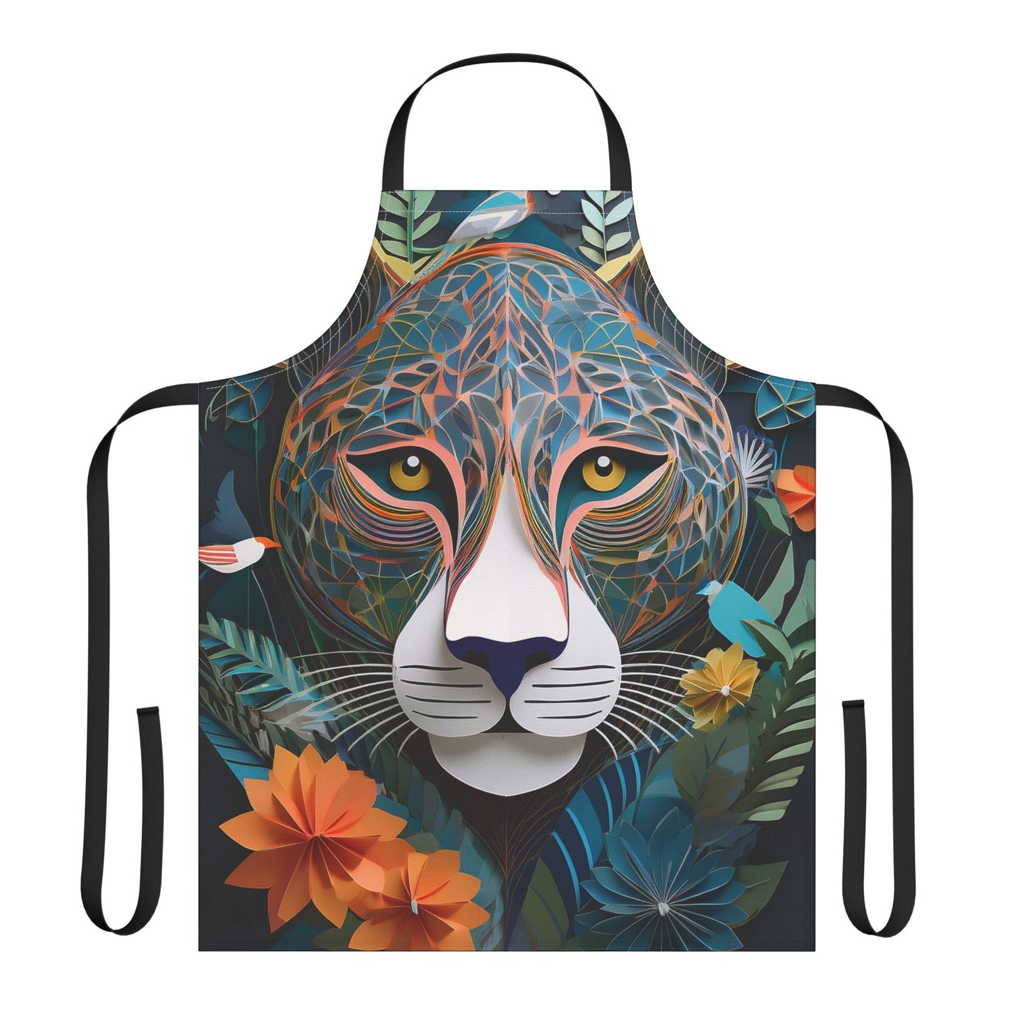 Leopard 100% Polyester Stain-resistant 31.5 x 25.6 Art Print Canvas Apron 2
