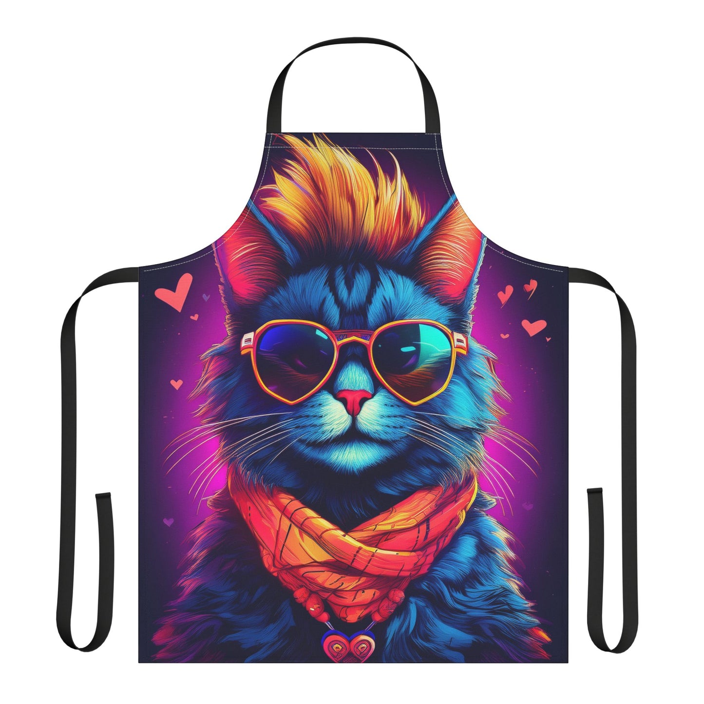 Cat 100% Polyester Stain-resistant 31.5 x 25.6 Art Print Canvas Apron 2
