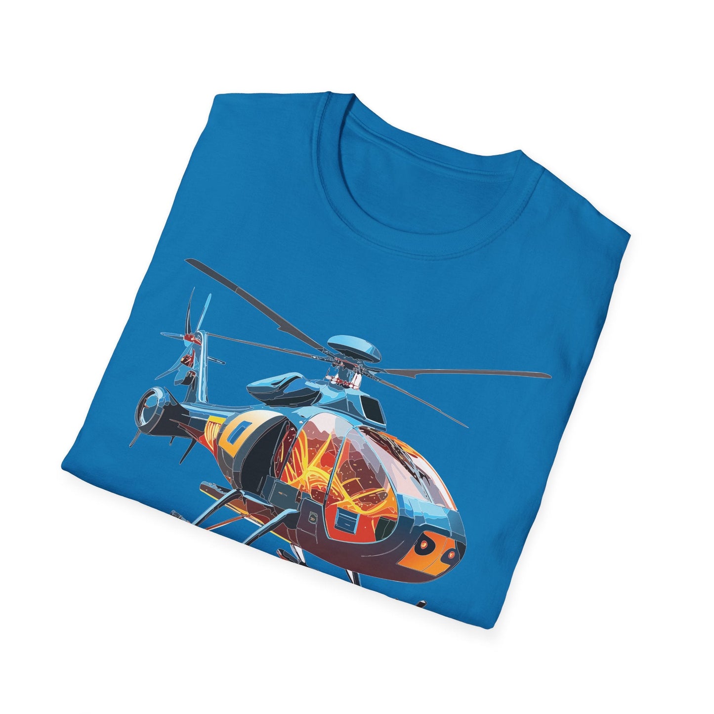 Helicopter Chopper Shirt Unisex Gildan Softstyle 64000 Short Sleeve Tee For Everyday Wear