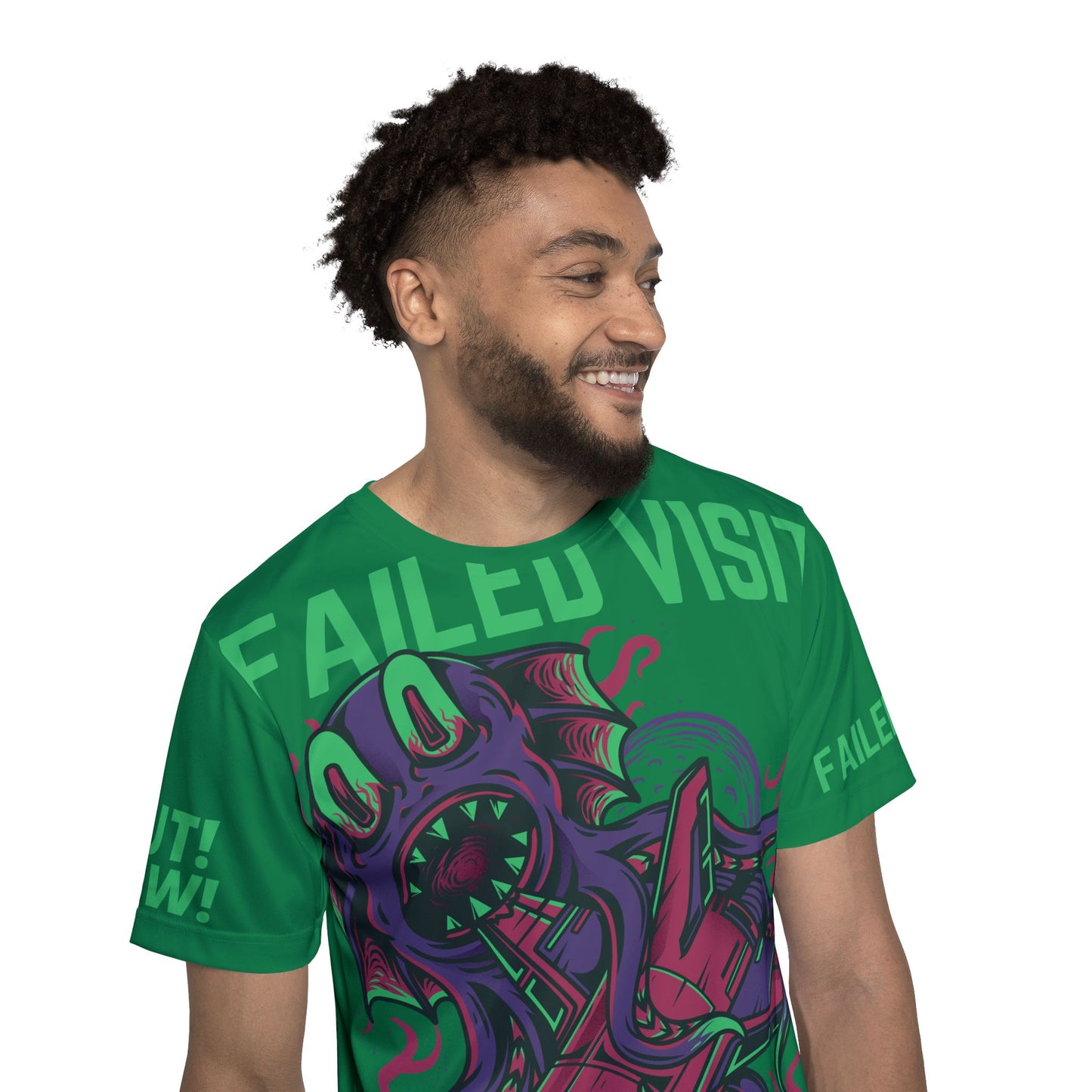 60-Be Fun Graphic T-Shirt, Art Design Poly Shirt, All Over Print Graphic Tee, Monsters T-Shirt, Cartoon Tees