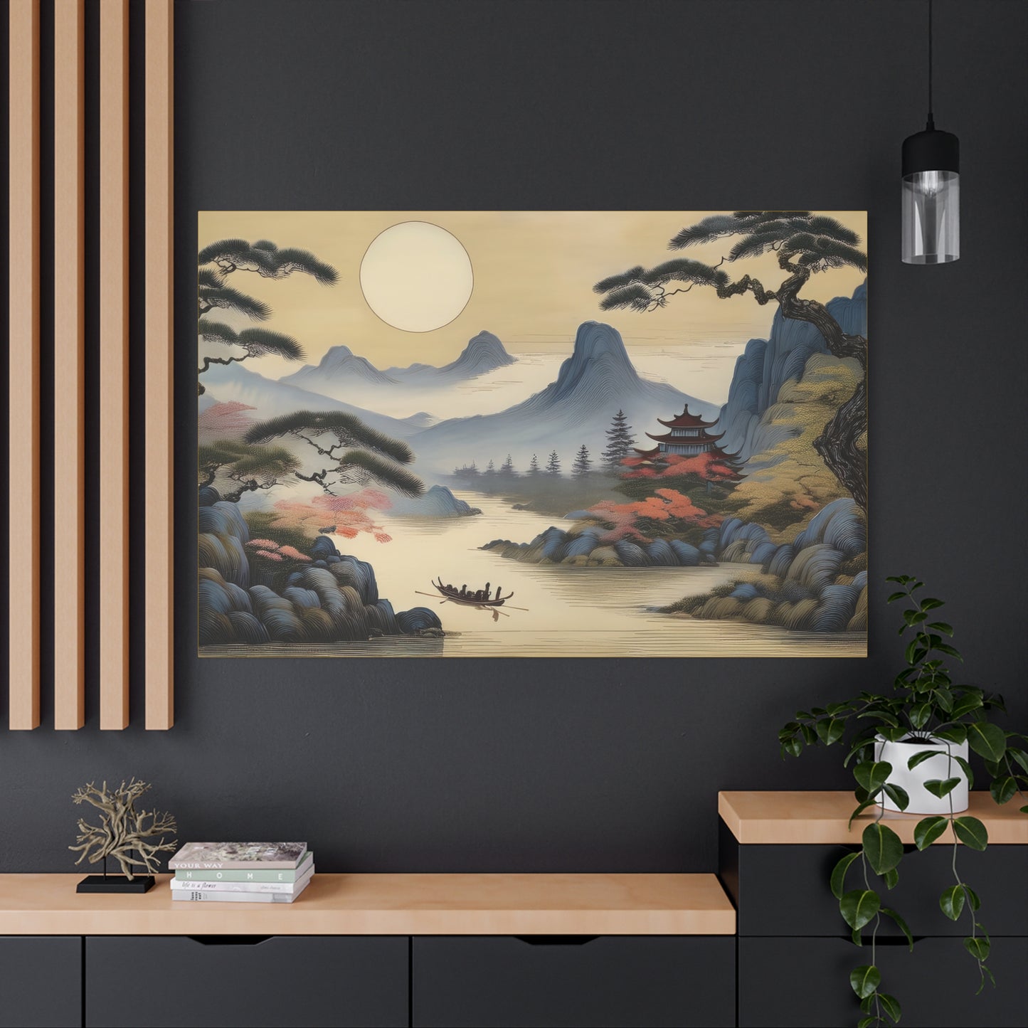 Japanese Painting Print Canvas 24x16, 30x20, 36x24, 48x32, 60x40, Bright Latex Inks Pine-Wood Inner Frame JPN-9