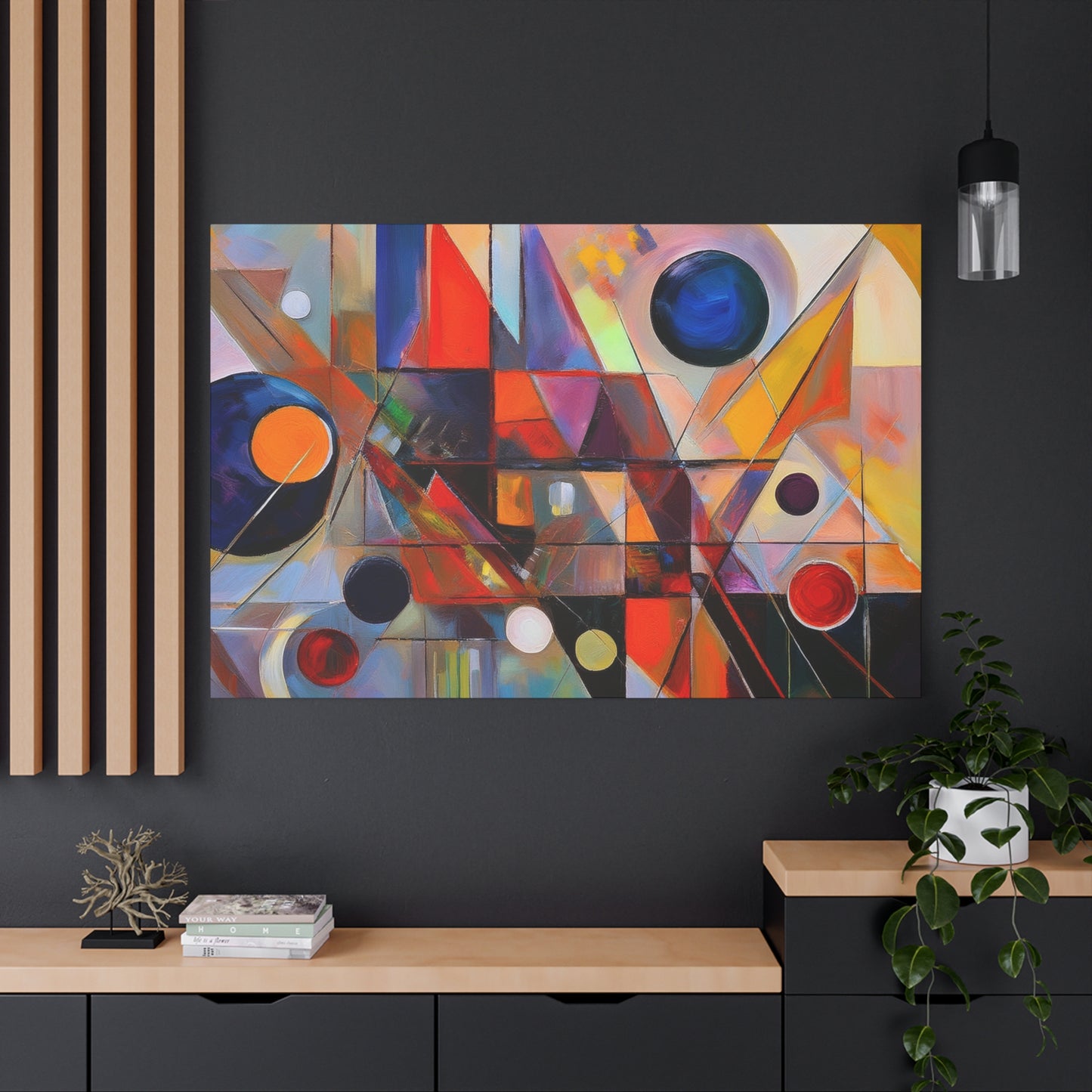 Abstract Oil Painting Print Canvas 24x16, 30x20, 36x24, 48x32, 60x40 Bright Latex Inks, Pine-Wood Inner Frame ABH-70