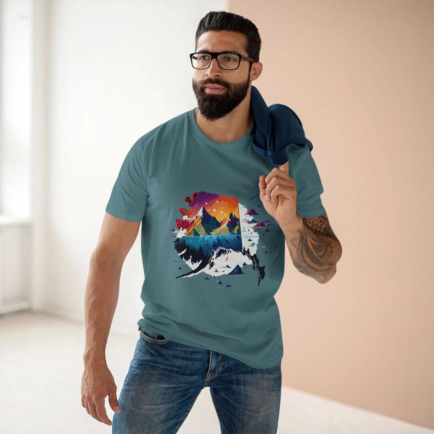 Alaska State Shirt Unisex Premium Cotton Art Tee From Retro2Nova Original Art Design Collection
