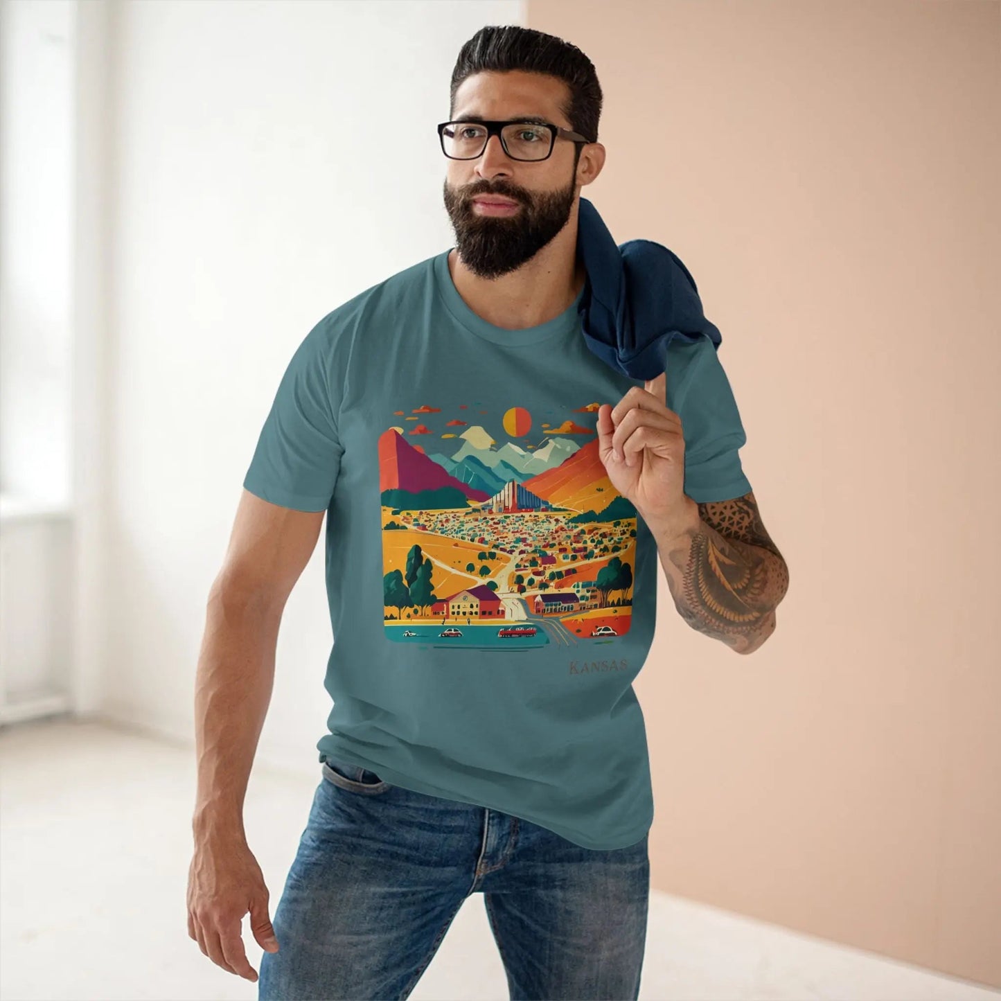 Kansas State Shirt Unisex Premium Cotton Tee With Original Art Design By Retro2Nova