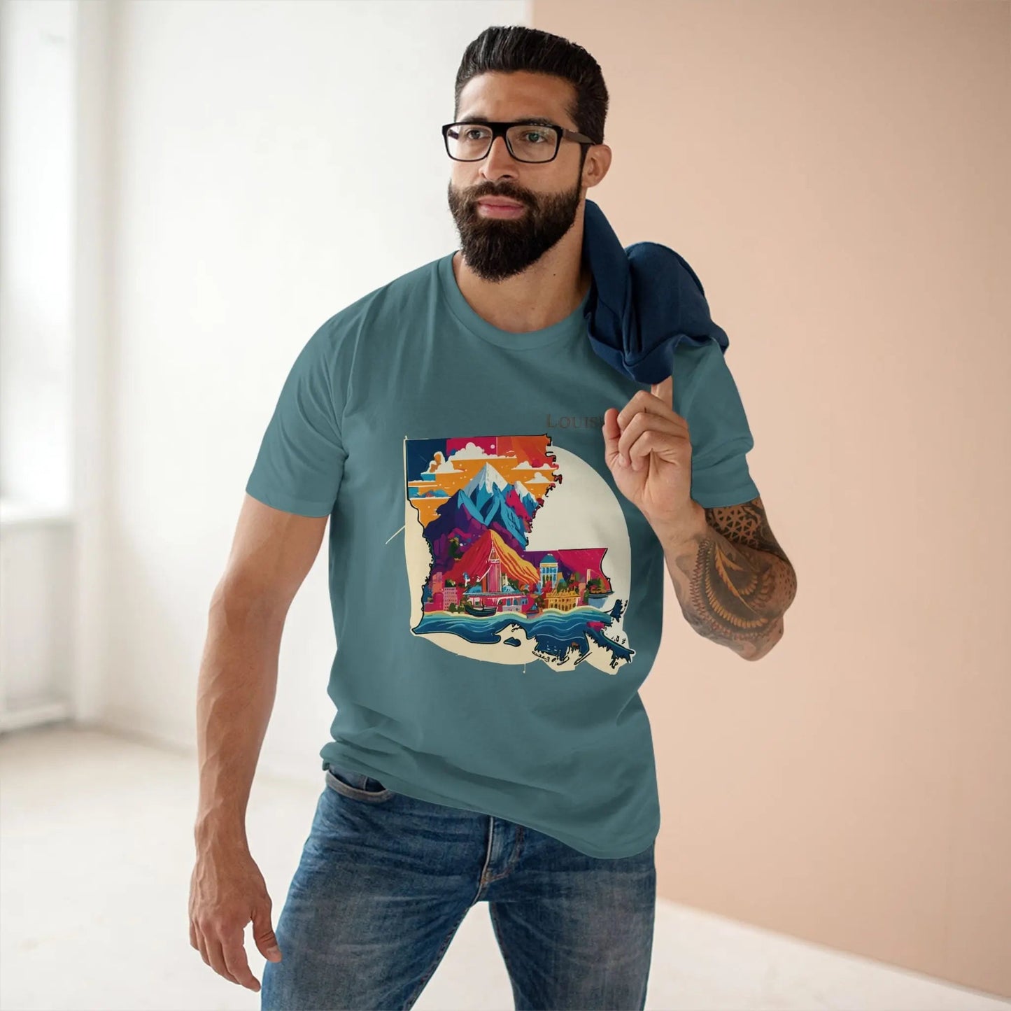 Louisiana State Graphic Unisex 100 Cotton Tee 53