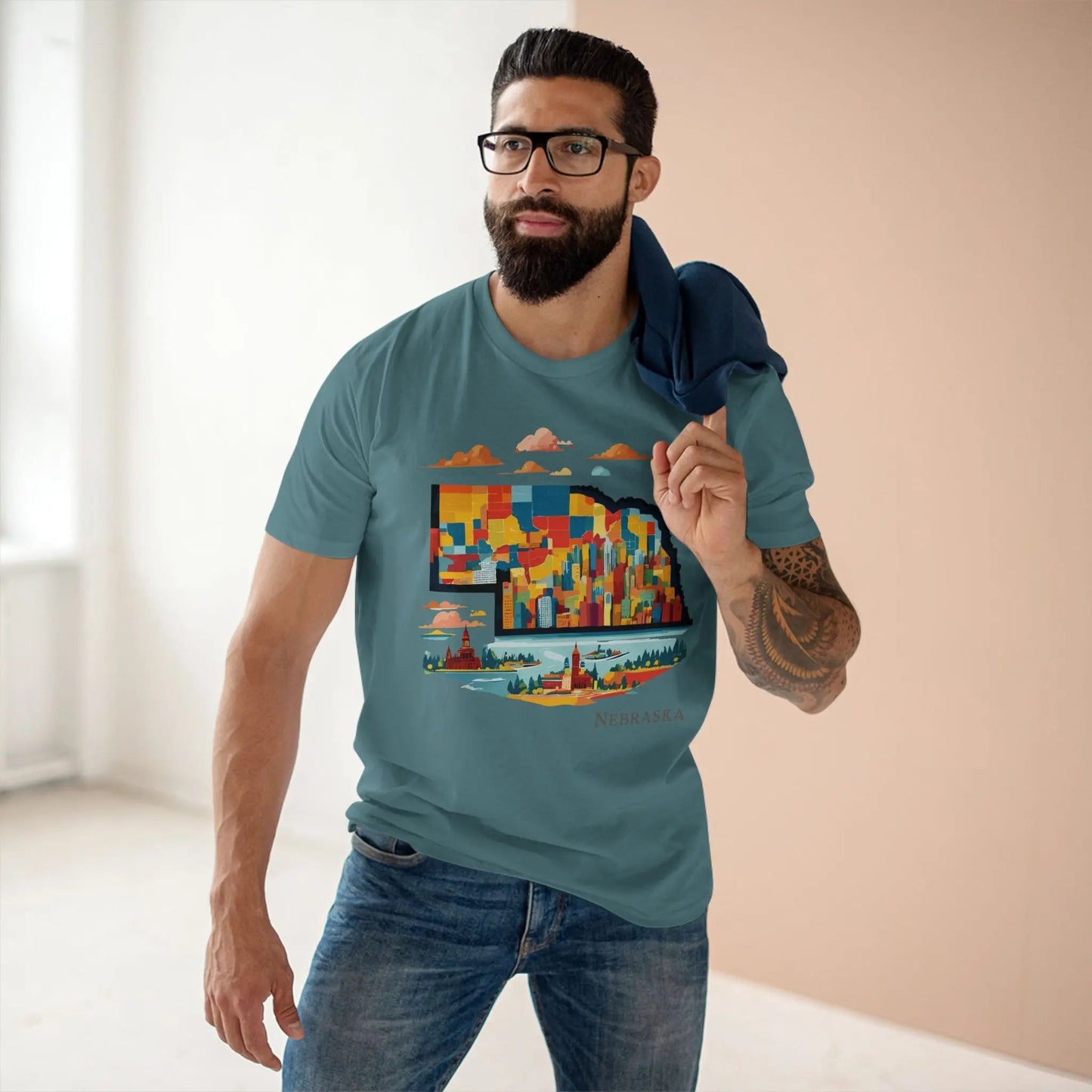 Nebraska State Graphic Unisex 100 Cotton Tee 79
