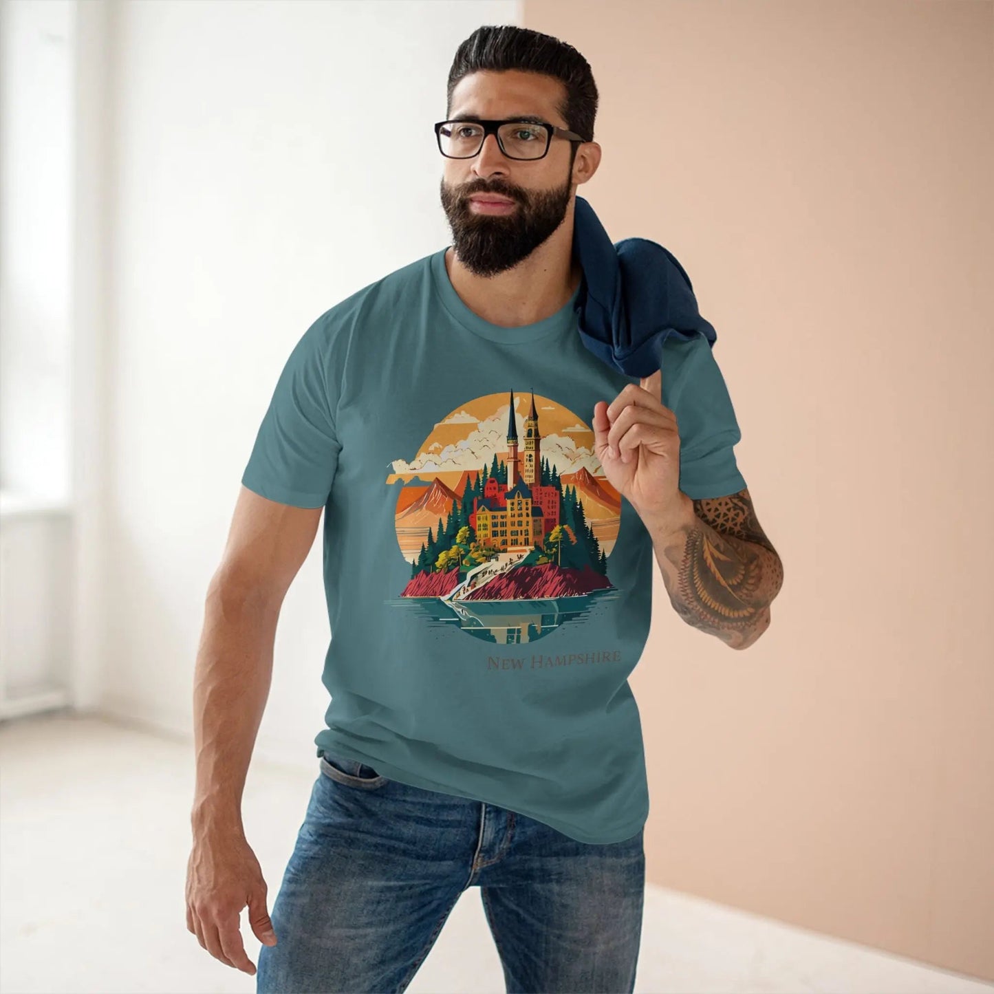 New Hampshire State Graphic Unisex 100 Cotton Tee 86