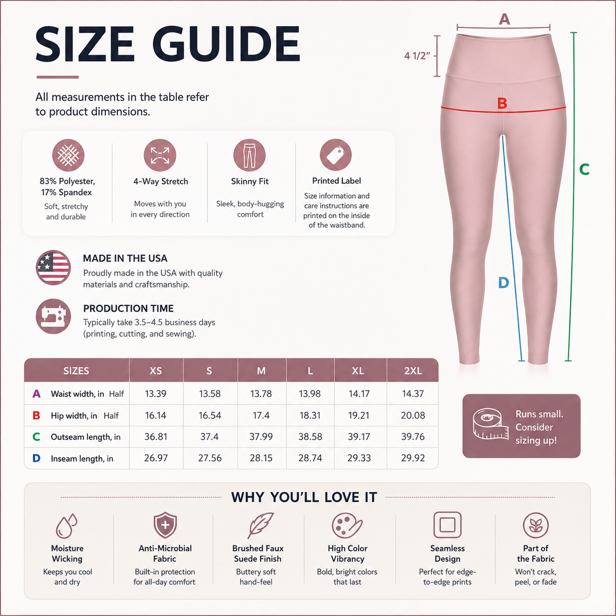 High-Waisted Rosy Mauve Yoga Leggings Activewear for Pilates Women's Seamless Poly-Span Dusty Mauve Everyday Wear
