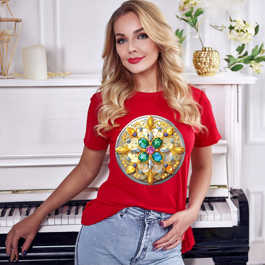 Medallion Graphic T-Shirt Unisex 100 Cotton With Gold Art Design Medal Tee 7