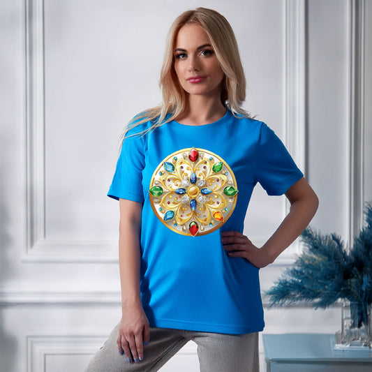 Medallion Graphic T-Shirt Unisex 100 Cotton With Gold Art Design Medal Tee 3