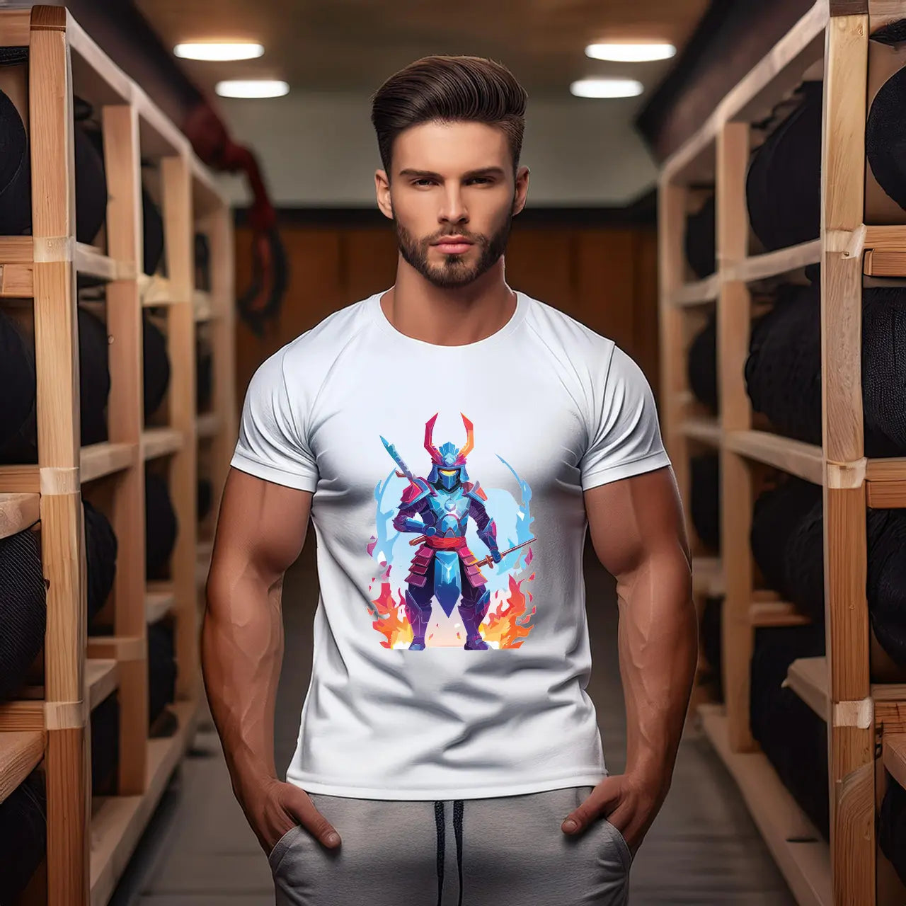 Samurai Graphic Unisex 100 Cotton Staple Tee 27